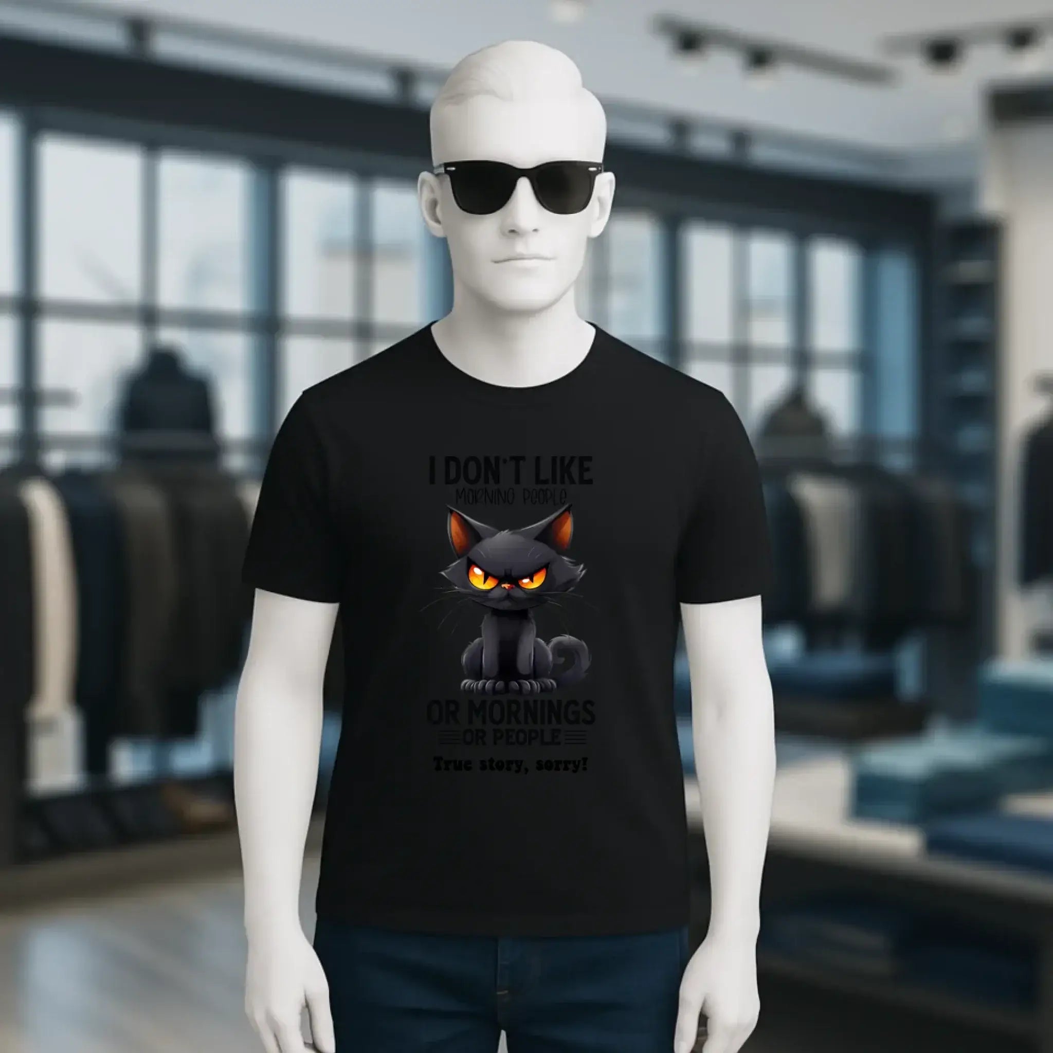 Morning people • Katze • Unisex Premium T-Shirt XS-5XL aus Bio-Baumwolle für Damen & Herren • Exklusivdesign • personalisiert
