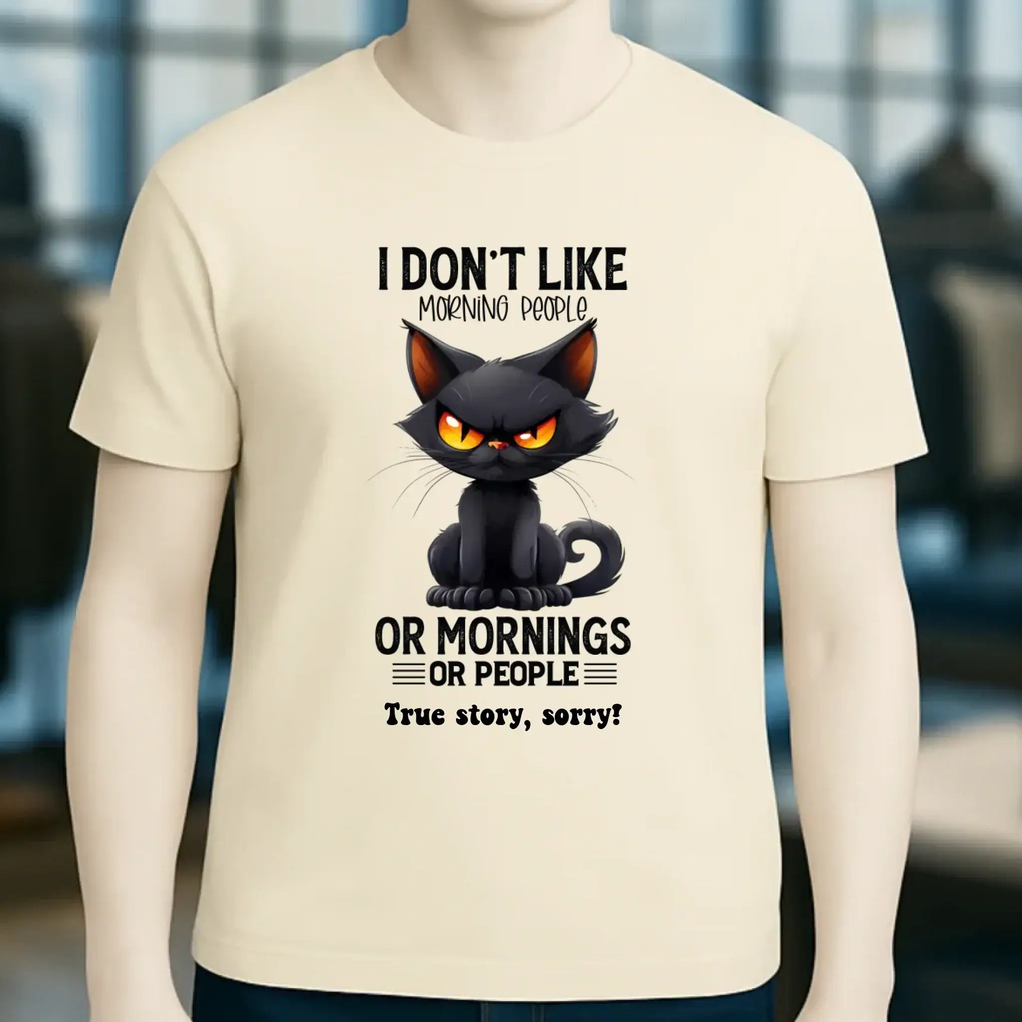 Morning people • Katze • Unisex Premium T-Shirt XS-5XL aus Bio-Baumwolle für Damen & Herren • Exklusivdesign • personalisiert