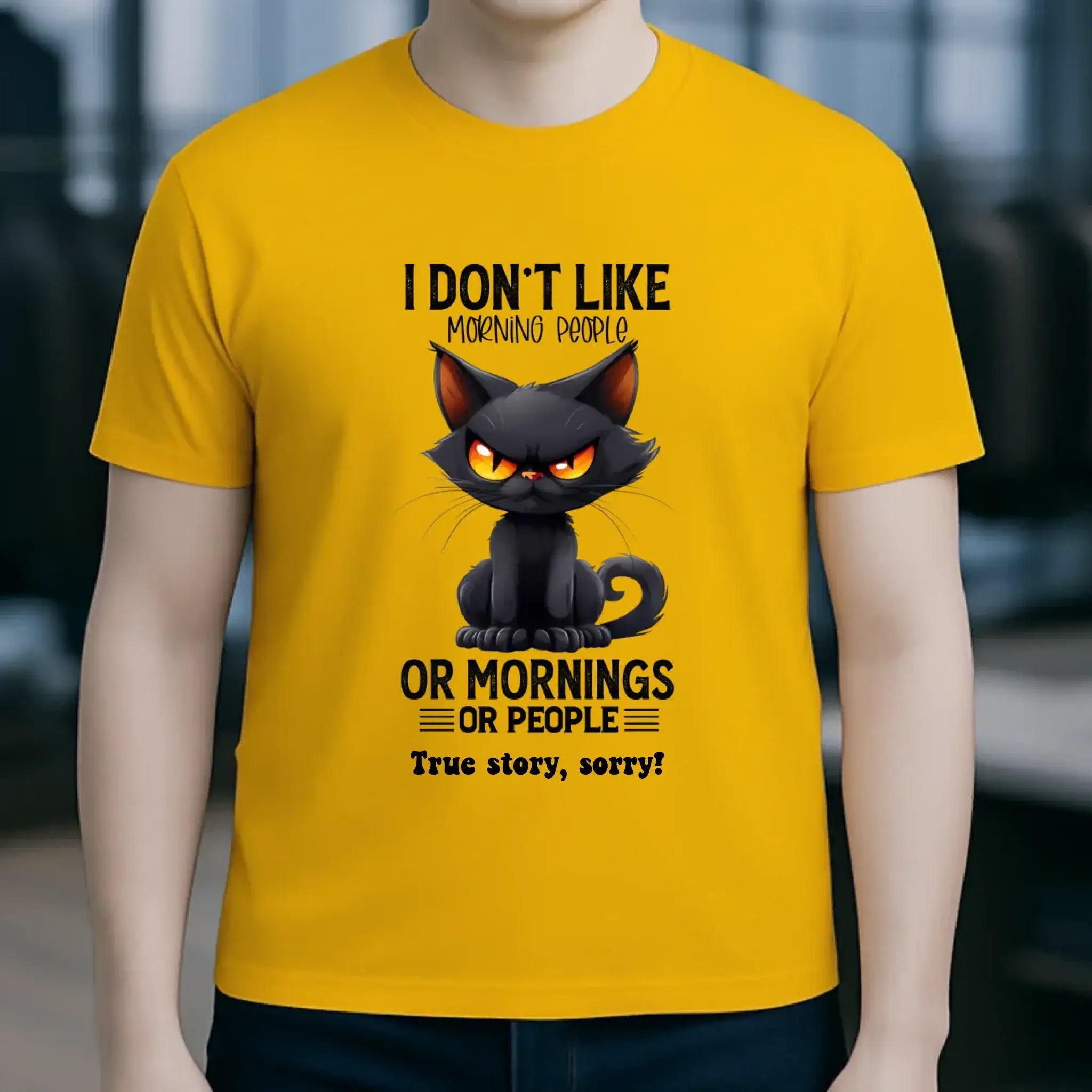 Morning people • Katze • Unisex Premium T-Shirt XS-5XL aus Bio-Baumwolle für Damen & Herren • Exklusivdesign • personalisiert