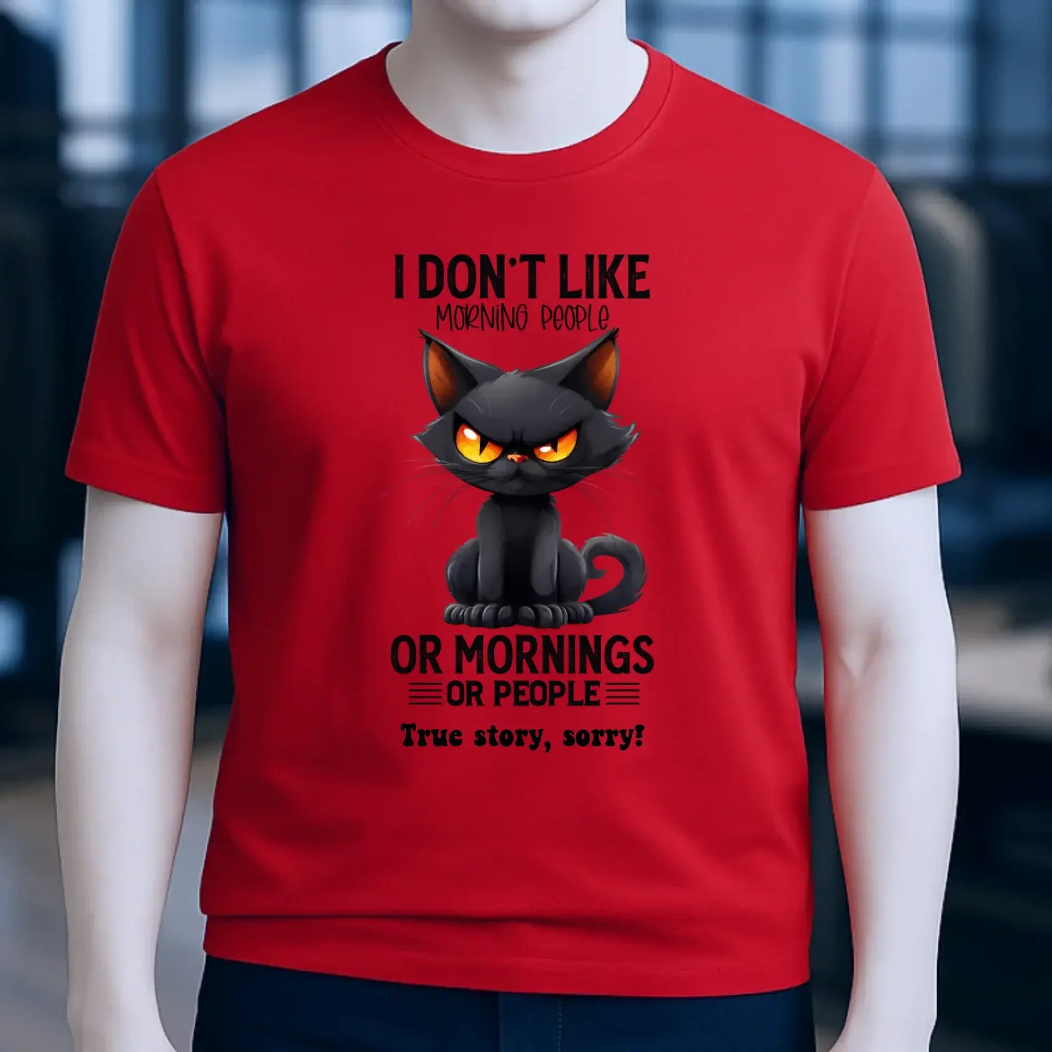 Morning people • Katze • Unisex Premium T-Shirt XS-5XL aus Bio-Baumwolle für Damen & Herren • Exklusivdesign • personalisiert