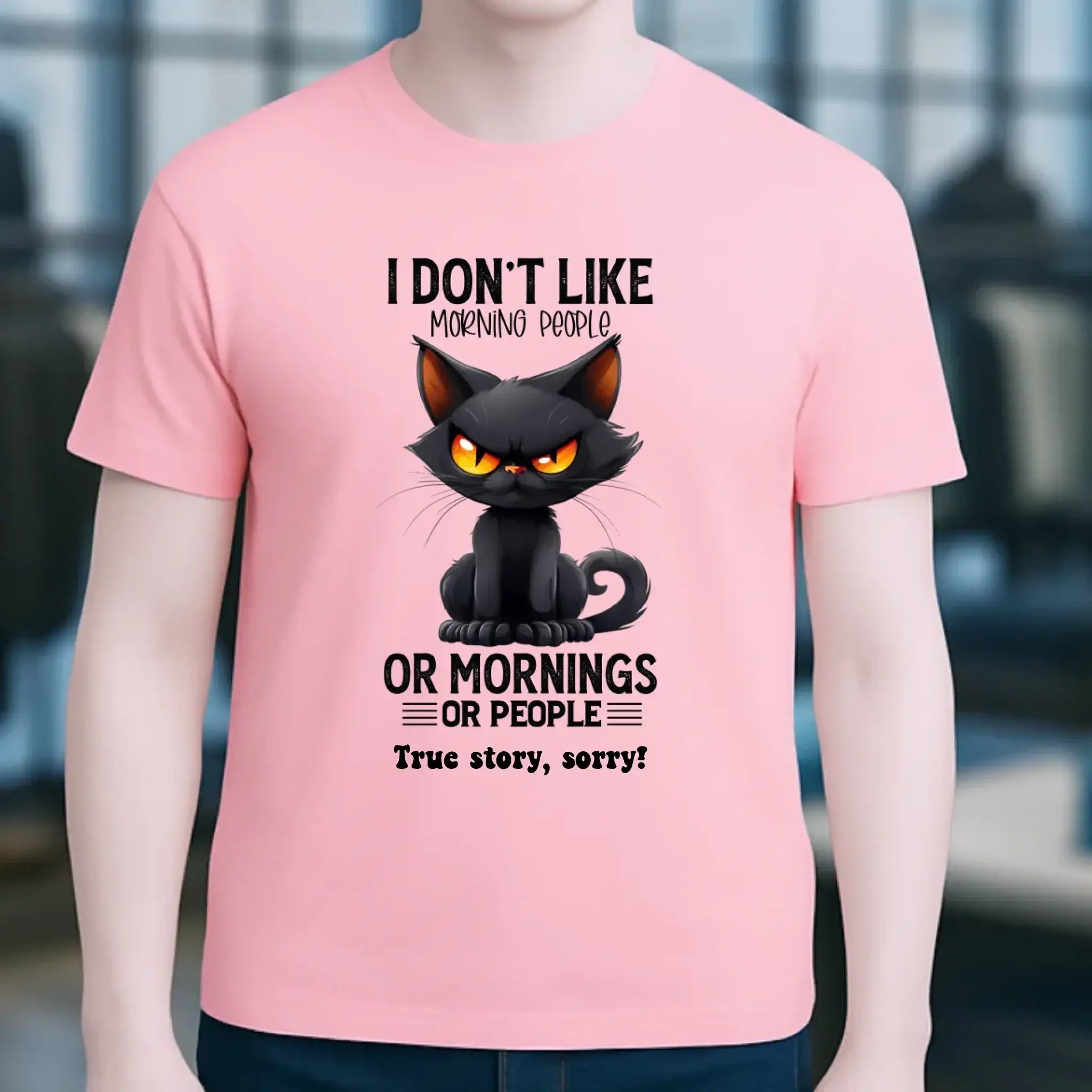 Morning people • Katze • Unisex Premium T-Shirt XS-5XL aus Bio-Baumwolle für Damen & Herren • Exklusivdesign • personalisiert