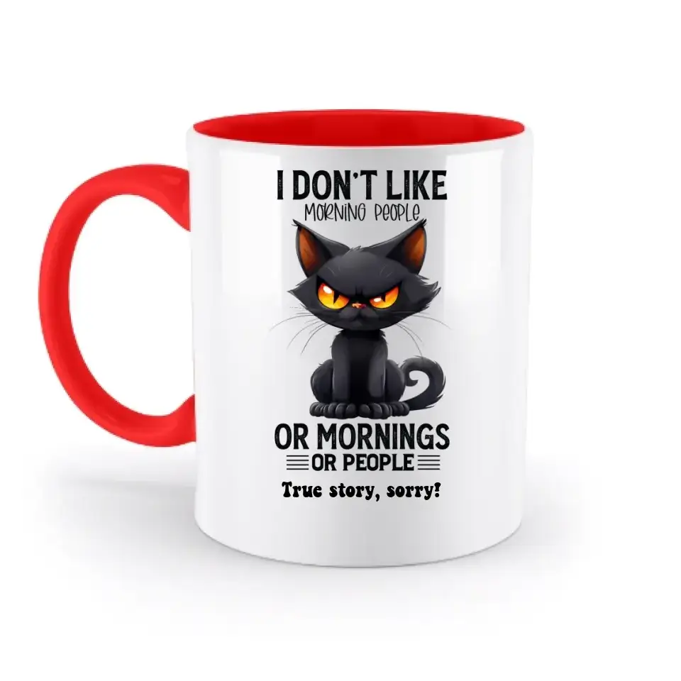 Morning people • Katze • zweifarbige Tasse • Exklusivdesign • personalisiert