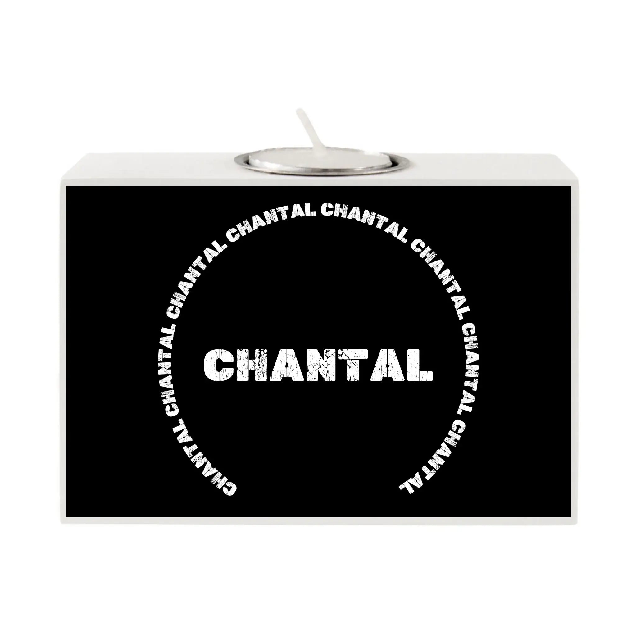 Motiv-Teelichthalter: Textmotiv 10 • 13x9x5 cm (personalisierbare Teelichthalter) - Foto-Teelichthalter (Quer) / Weiß