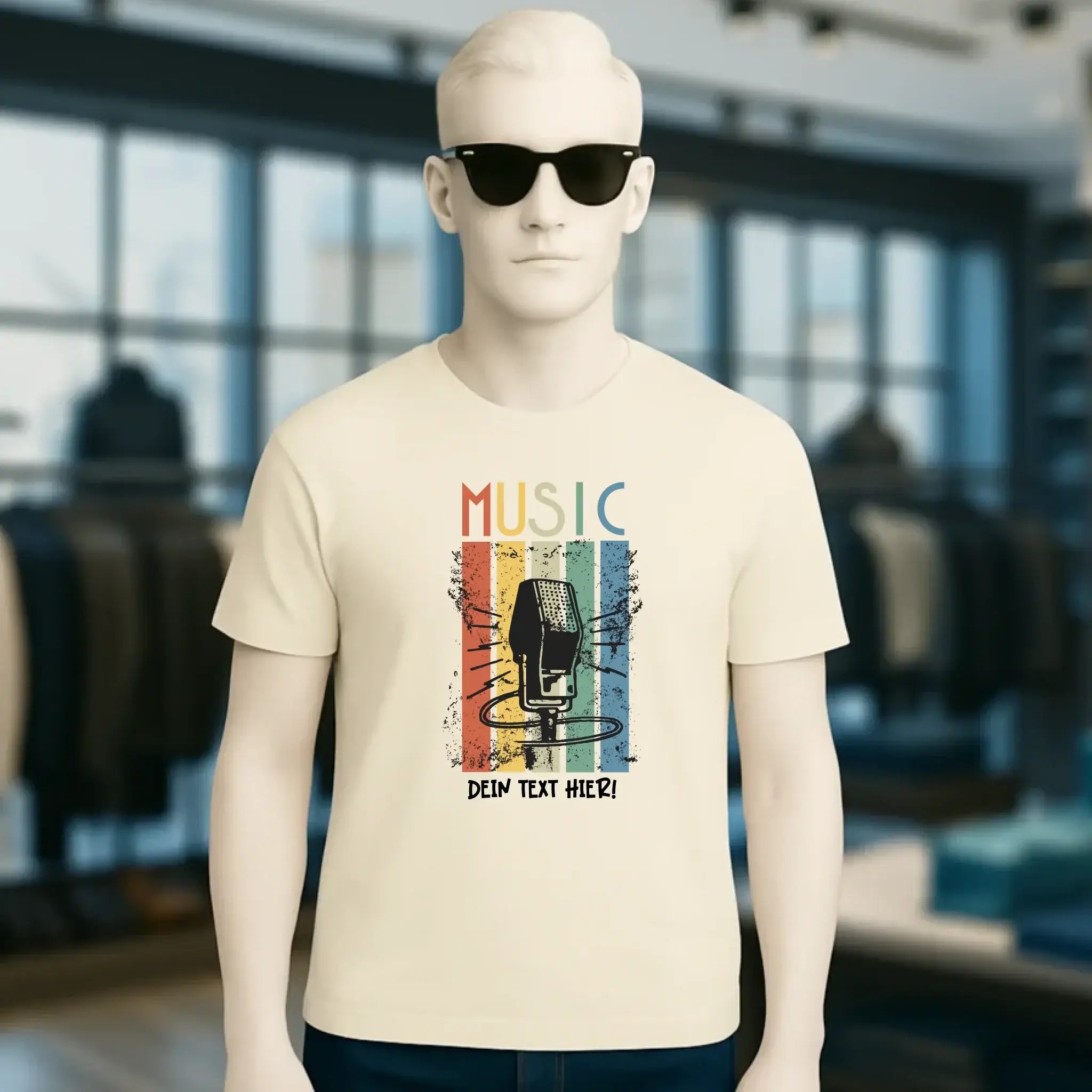 Music • Sing • Mic • Unisex Premium T-Shirt XS-5XL aus Bio-Baumwolle für Herren & Damen • personalisiert • Motivprodukt