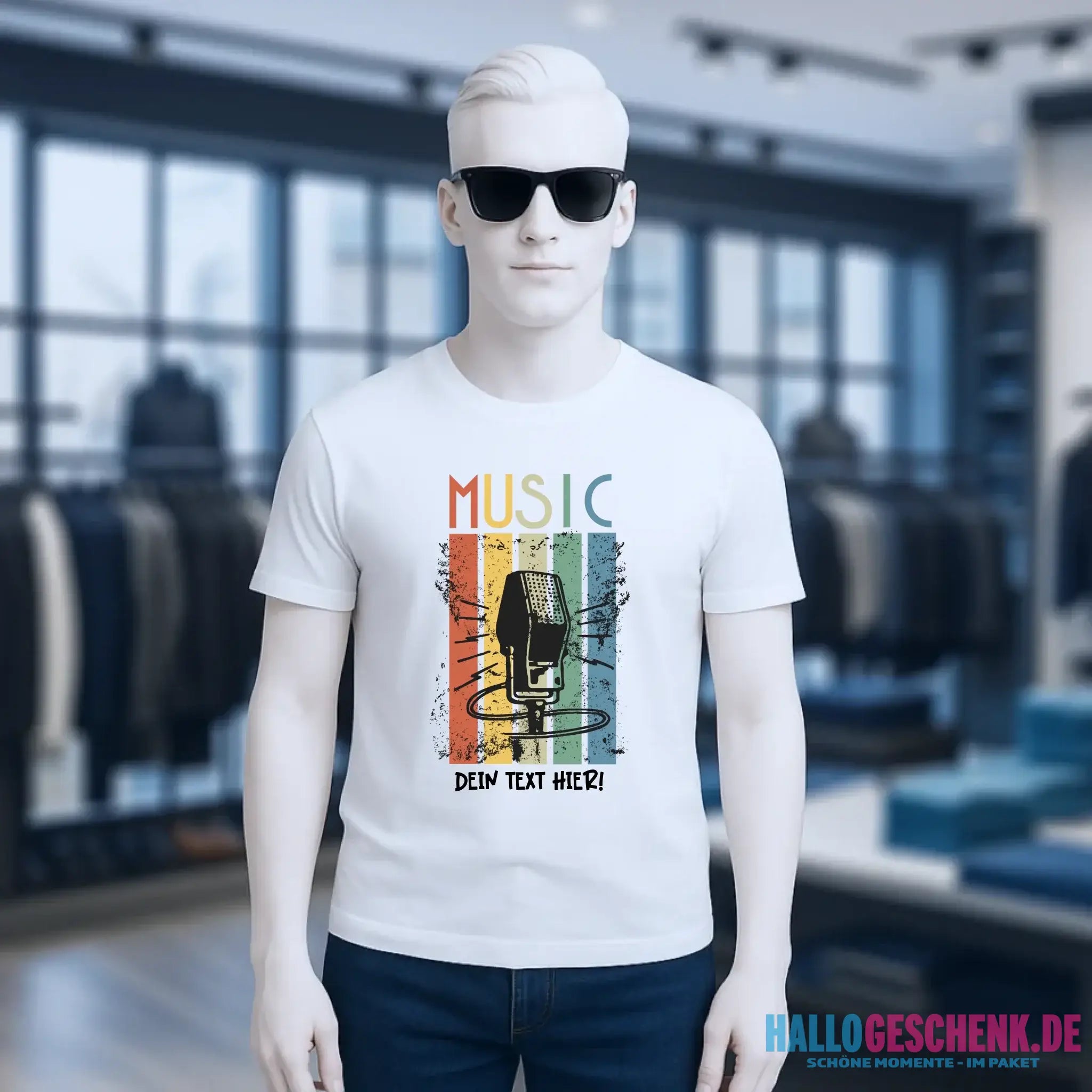 Music • Sing • Mic • Unisex Premium T-Shirt XS-5XL aus Bio-Baumwolle für Herren & Damen • personalisiert • Motivprodukt