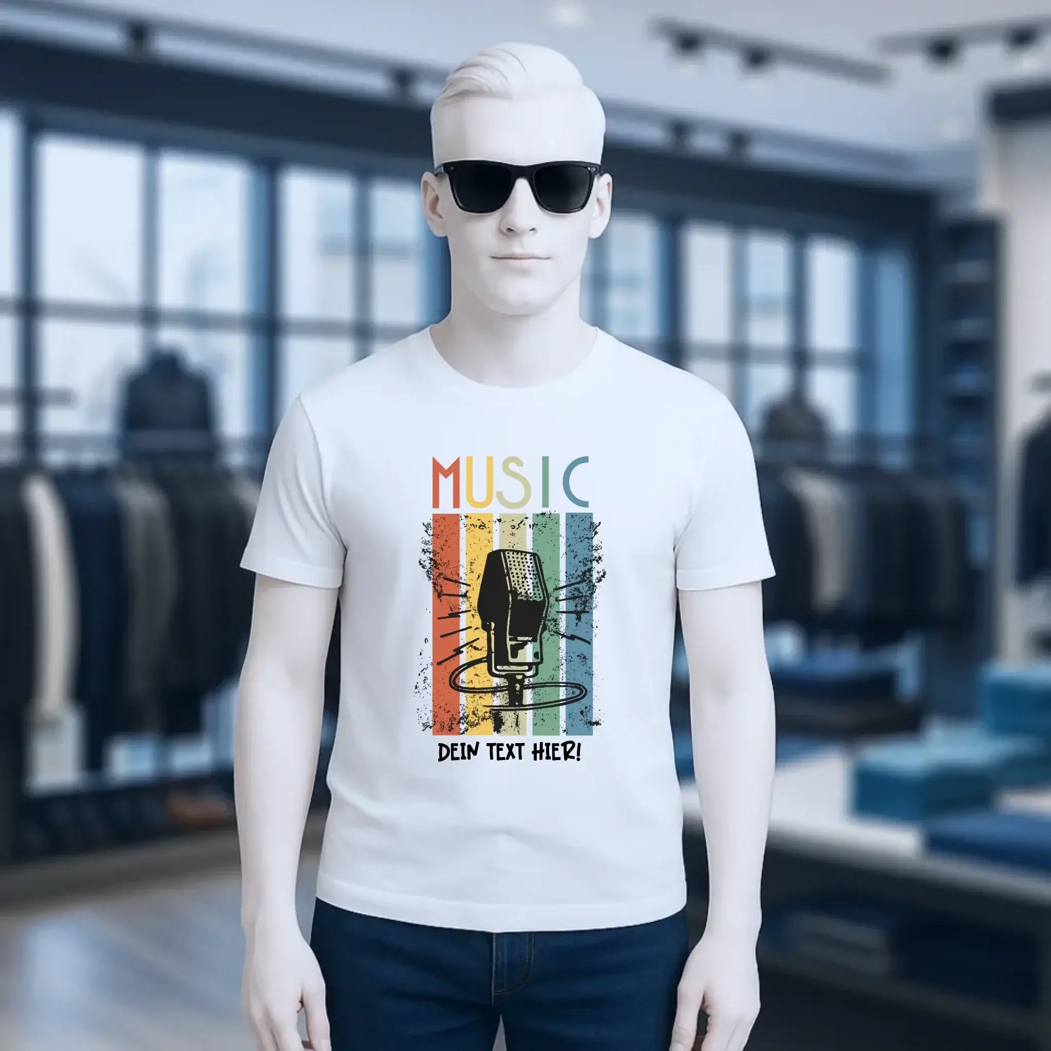 Music • Sing • Mic • Unisex Premium T-Shirt XS-5XL aus Bio-Baumwolle für Herren & Damen • personalisiert • Motivprodukt