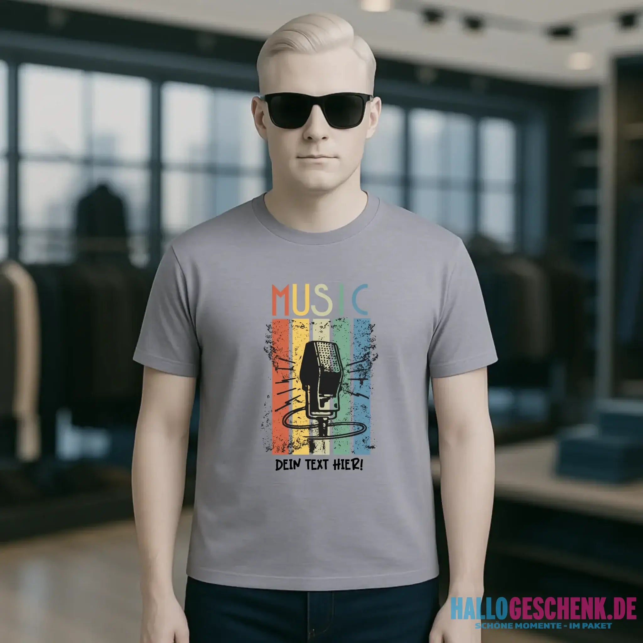 Music • Sing • Mic • Unisex Premium T-Shirt XS-5XL aus Bio-Baumwolle für Herren & Damen • personalisiert • Motivprodukt