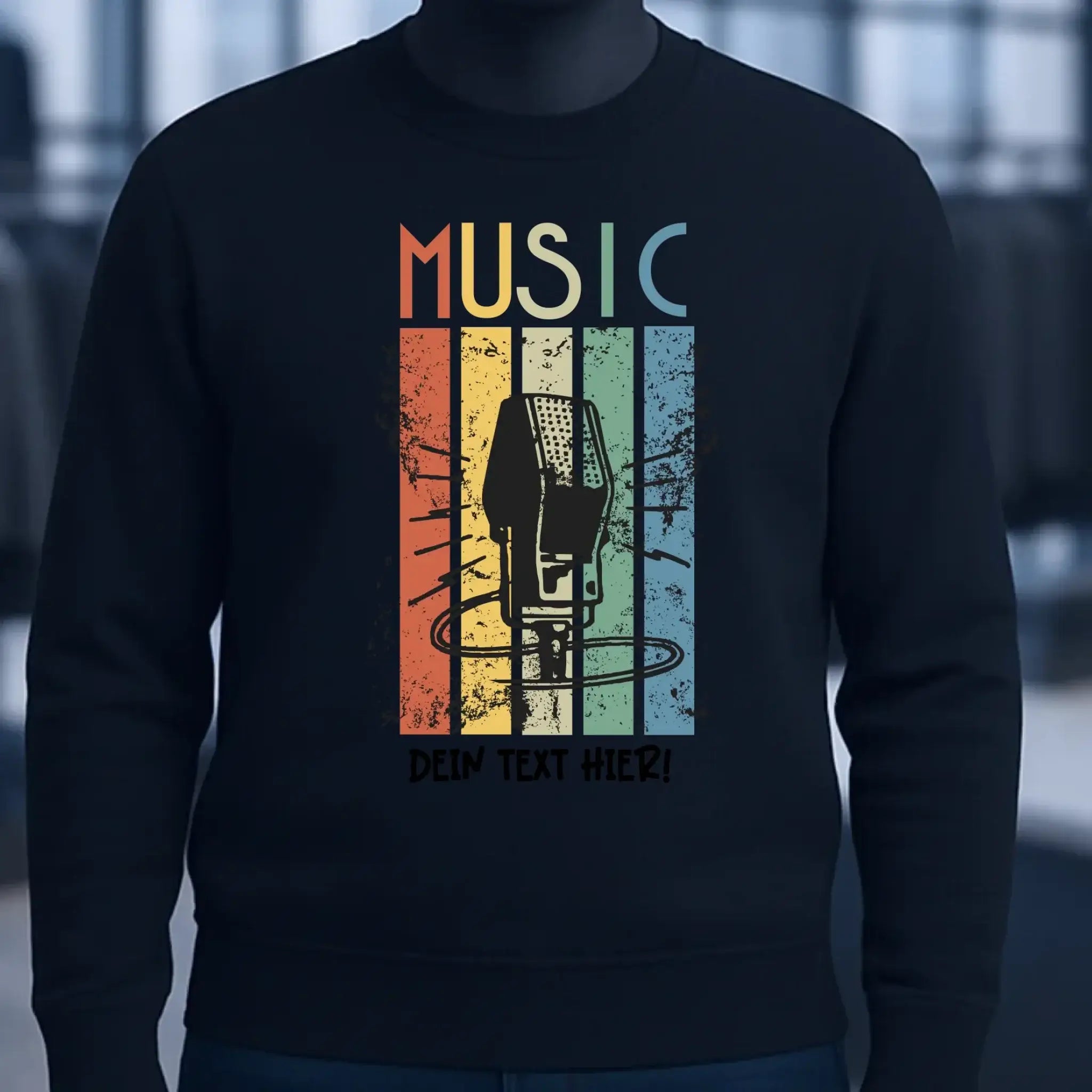 Music • Sing • Mic • Unisex Sweatshirt Bio-Baumwolle in 4 Farben XS-3XL • personalisiert