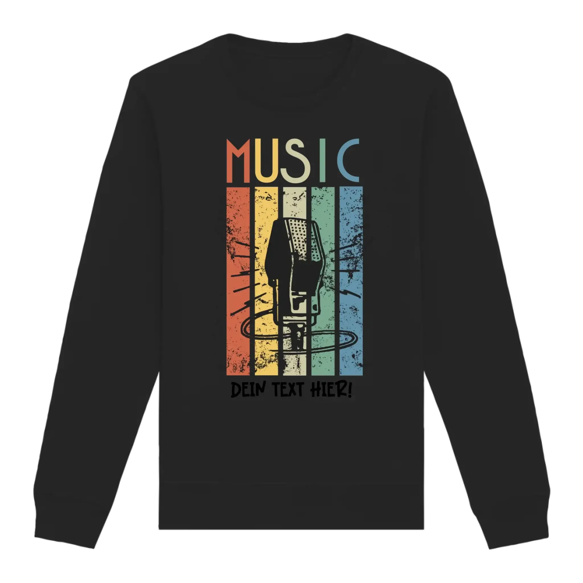 Music • Sing • Mic • Unisex Sweatshirt Bio-Baumwolle in 4 Farben XS-3XL • personalisiert
