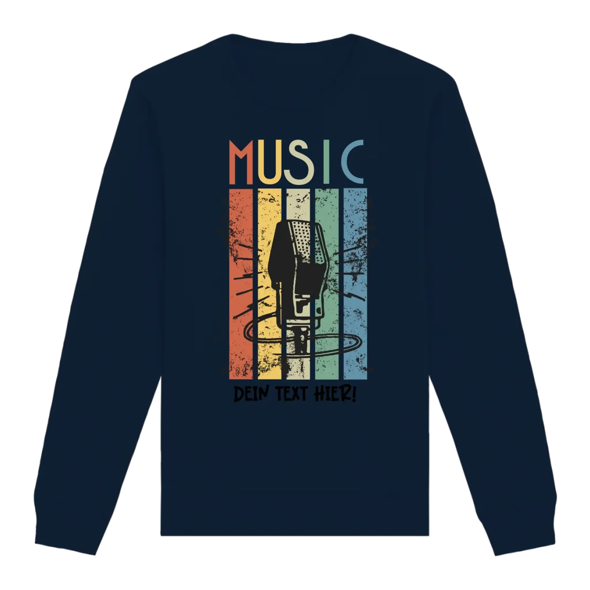 Music • Sing • Mic • Unisex Sweatshirt Bio-Baumwolle in 4 Farben XS-3XL • personalisiert