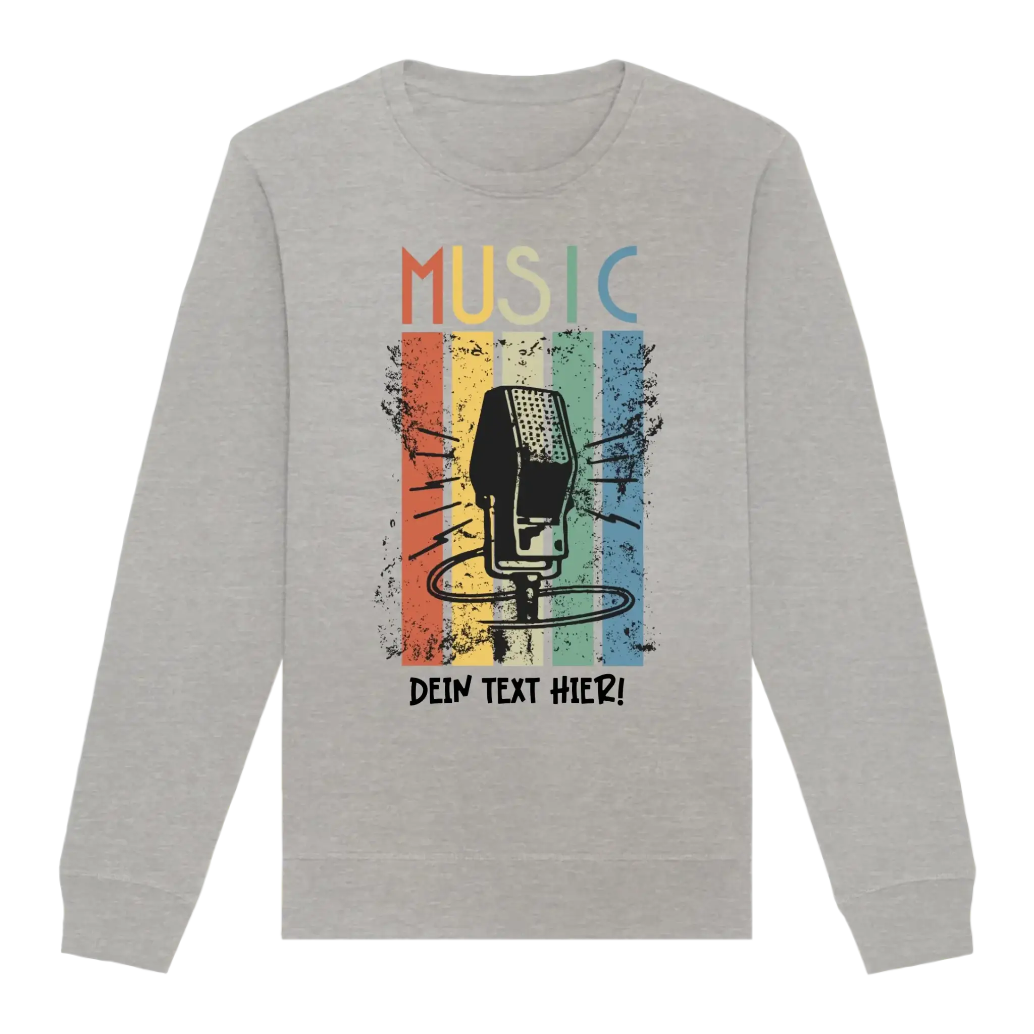 Music • Sing • Mic • Unisex Sweatshirt Bio-Baumwolle in 4 Farben XS-3XL • personalisiert