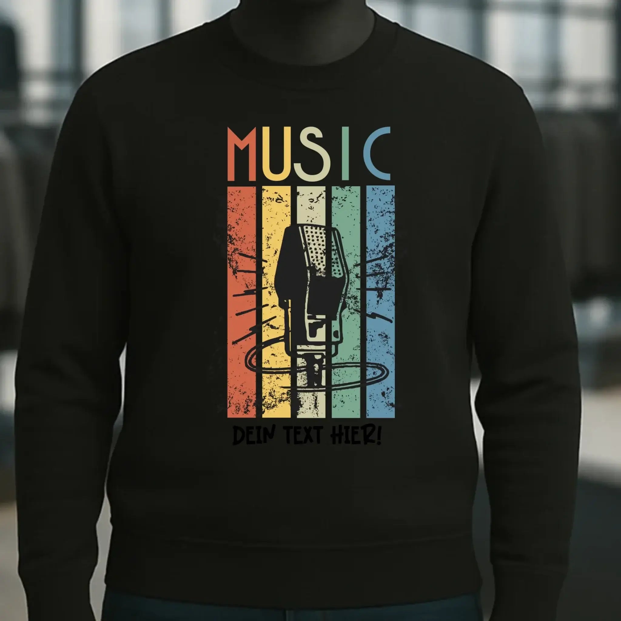 Music • Sing • Mic • Unisex Sweatshirt Bio-Baumwolle in 4 Farben XS-3XL • personalisiert