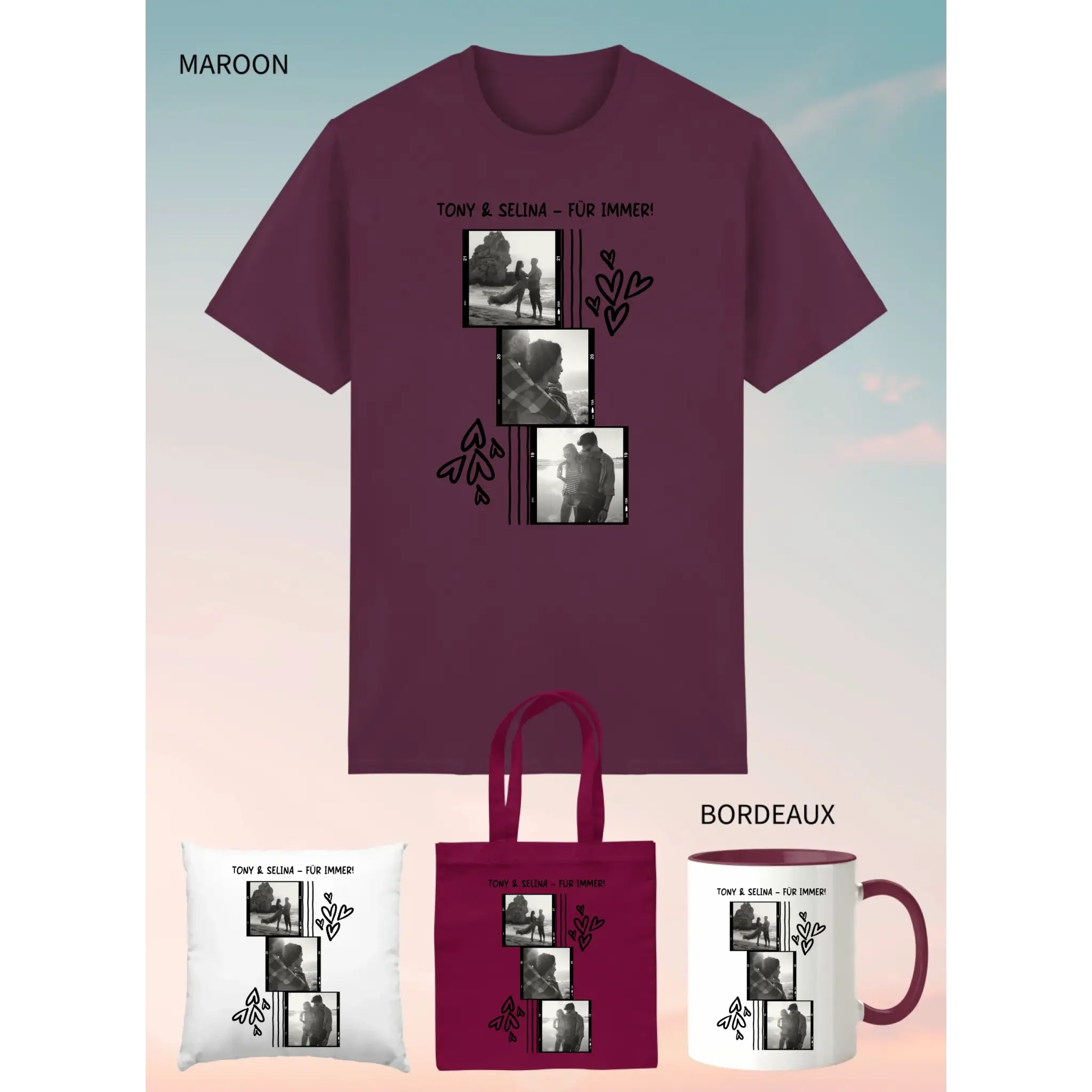 4er Geschenkset Maroon