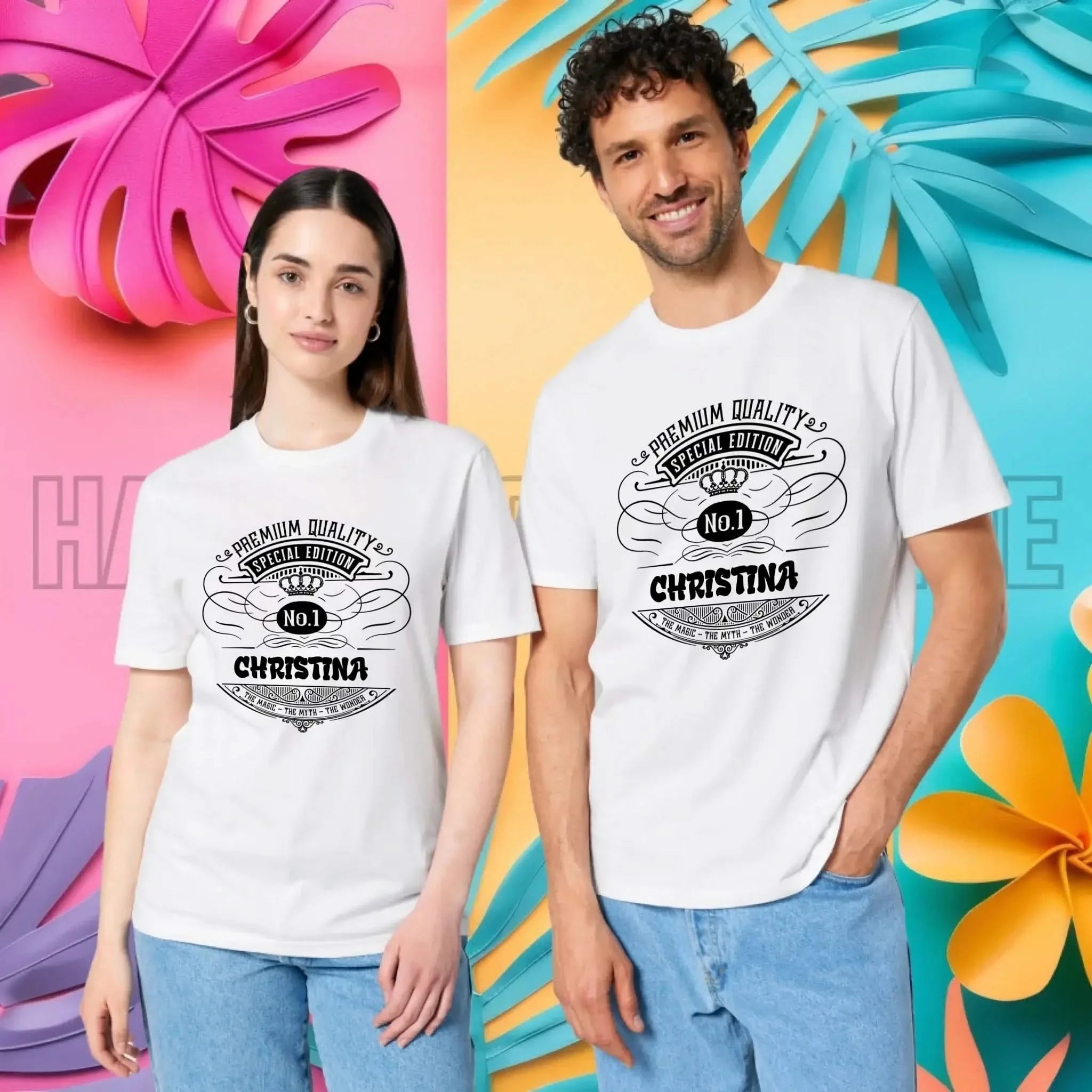 No.1 + Wunschname - Unisex Premium T-Shirt XS-5XL aus Bio-Baumwolle für Damen & Herren