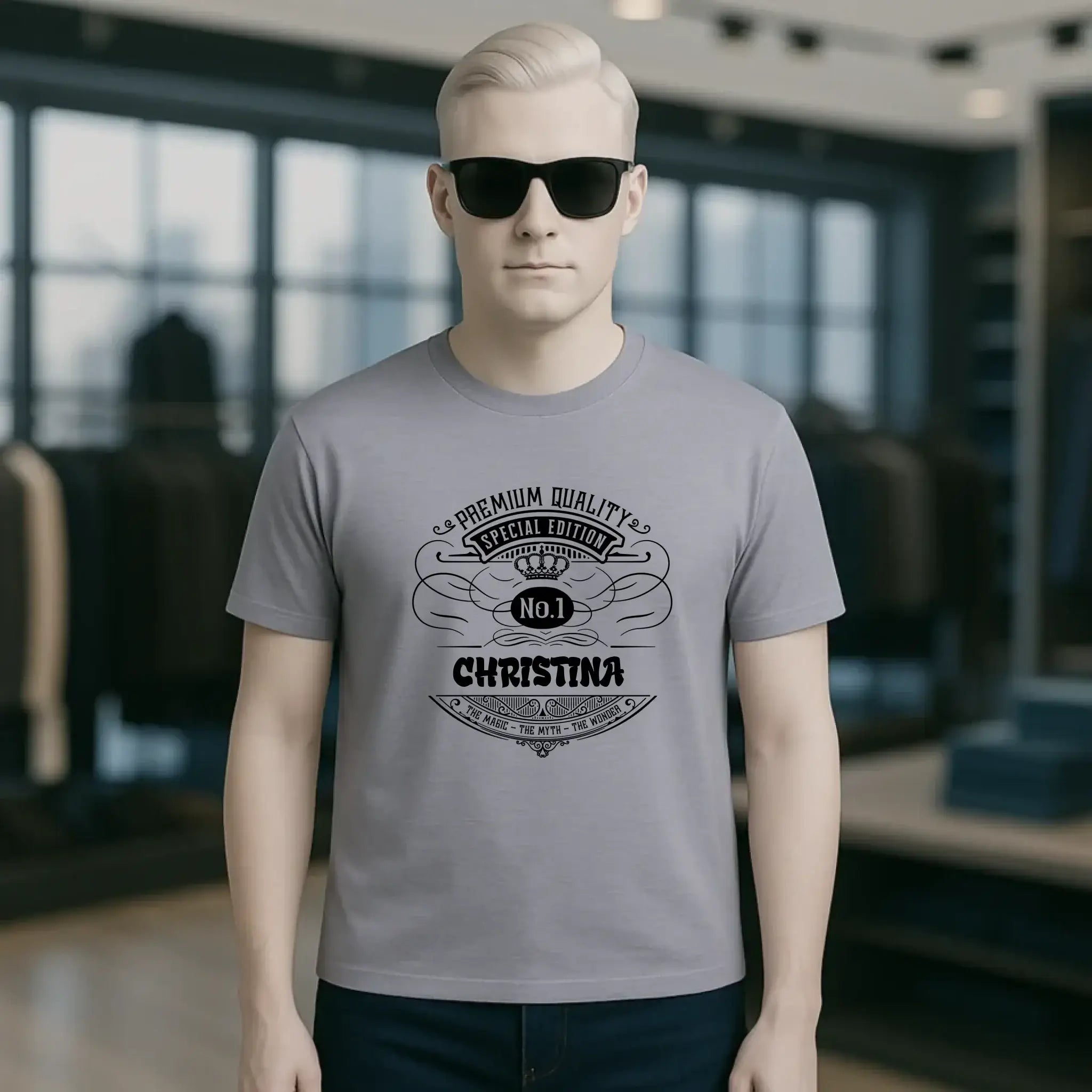 No.1 + Wunschname - Unisex Premium T-Shirt XS-5XL aus Bio-Baumwolle für Damen & Herren