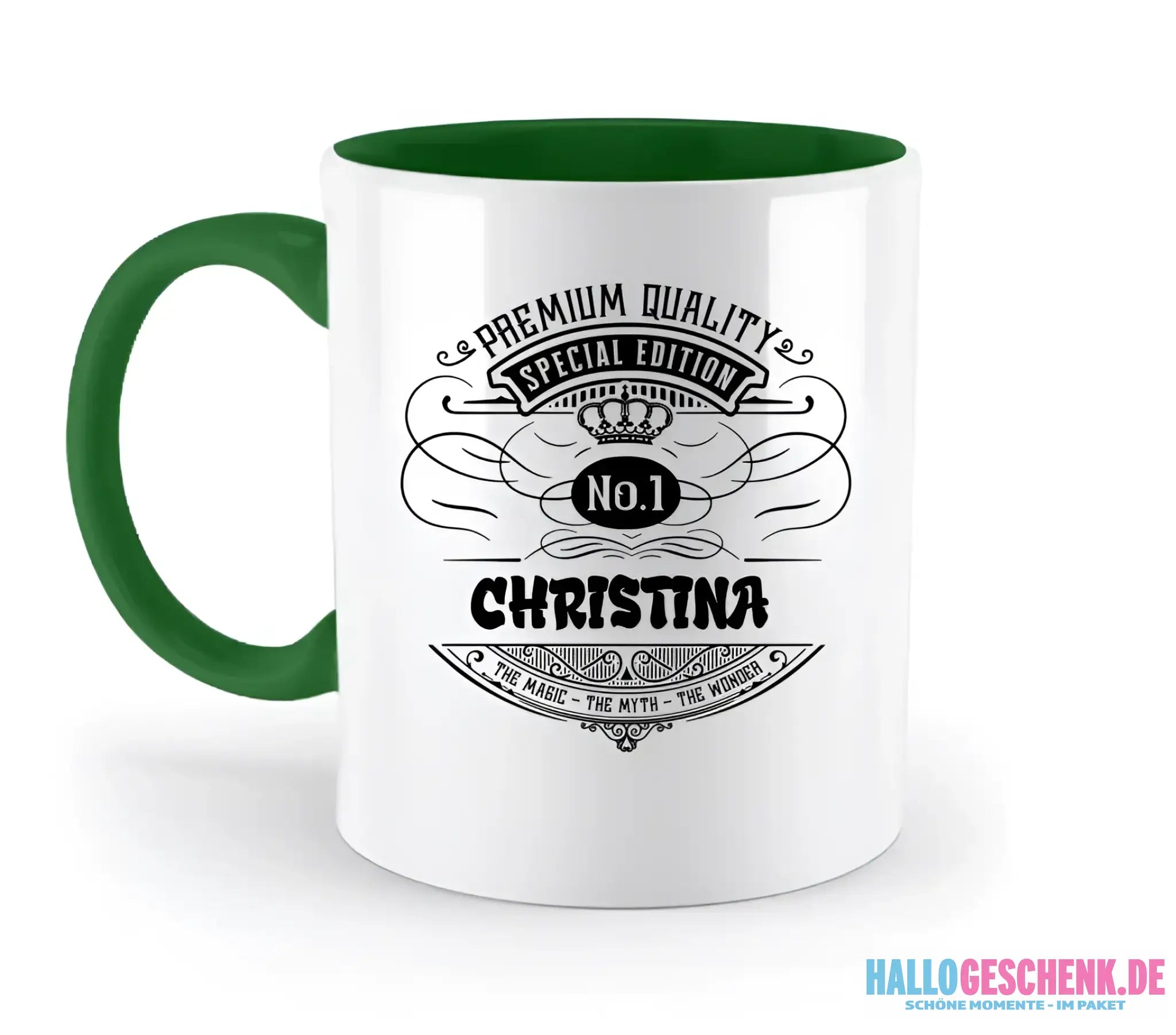 No.1 + Wunschname - zweifarbige Tasse