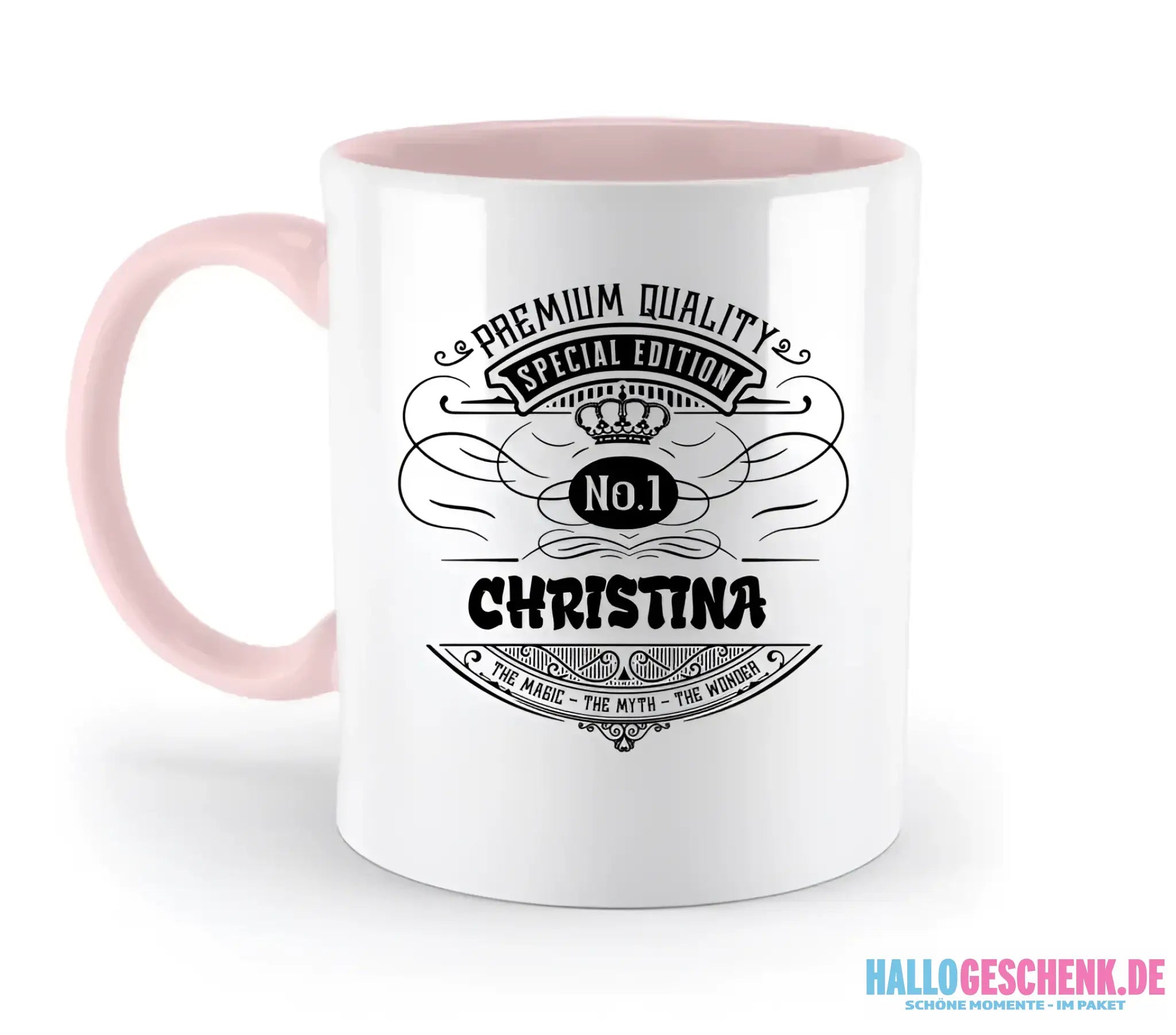 No.1 + Wunschname - zweifarbige Tasse