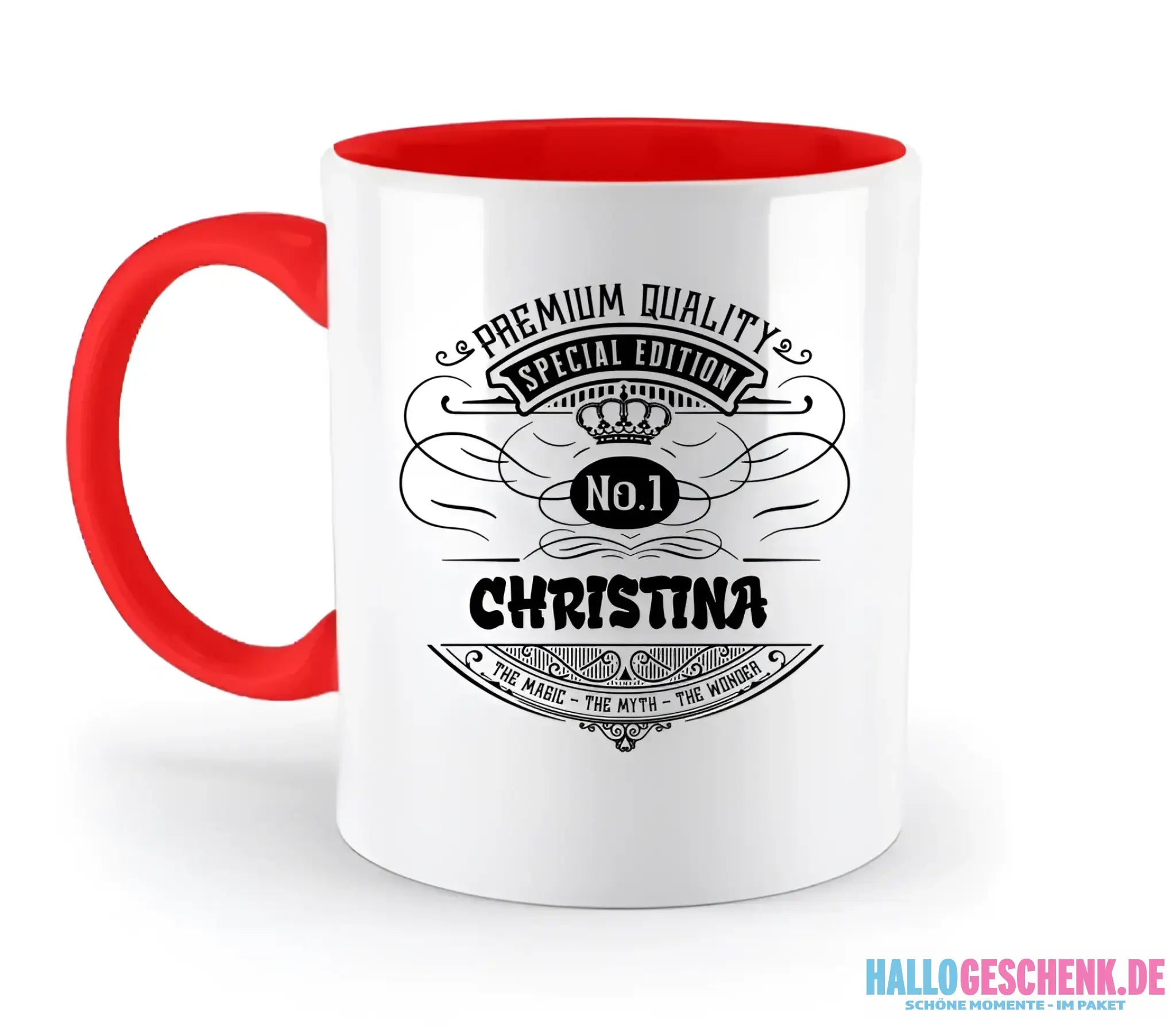 No.1 + Wunschname - zweifarbige Tasse