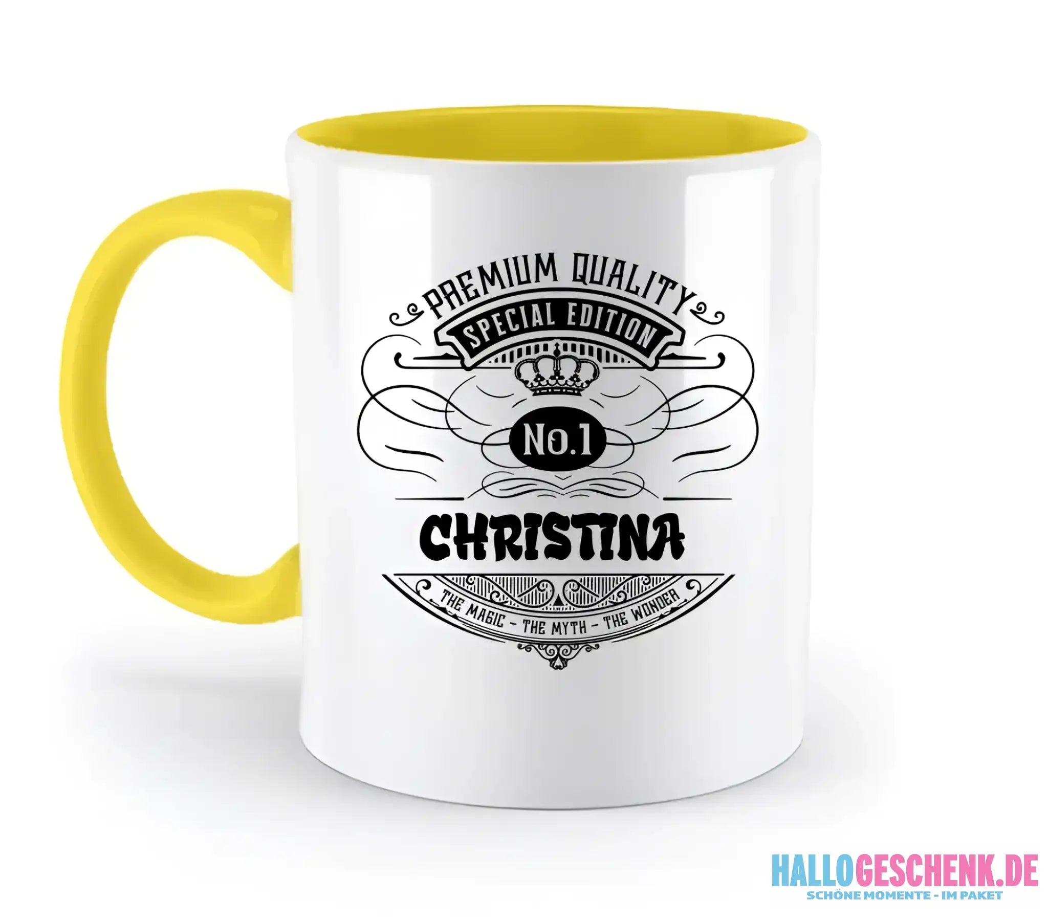 No.1 + Wunschname - zweifarbige Tasse
