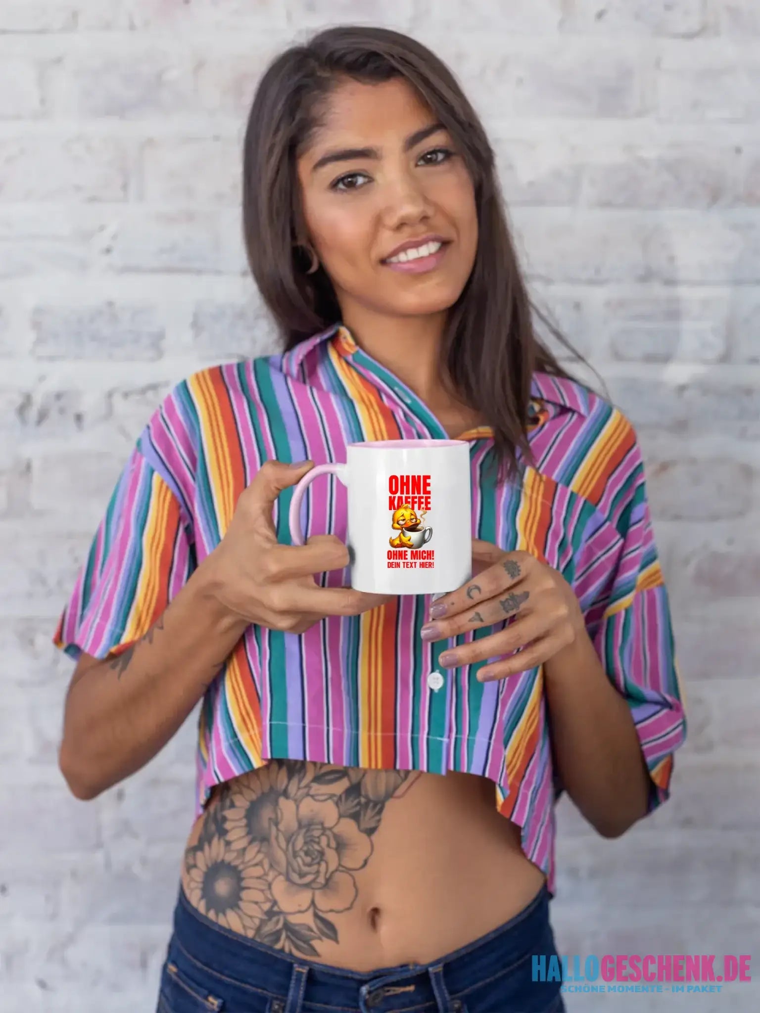 Ohne Kaffee - ohne mich! Ente • Gott • zweifarbige Tasse • Exklusivdesign • personalisiert