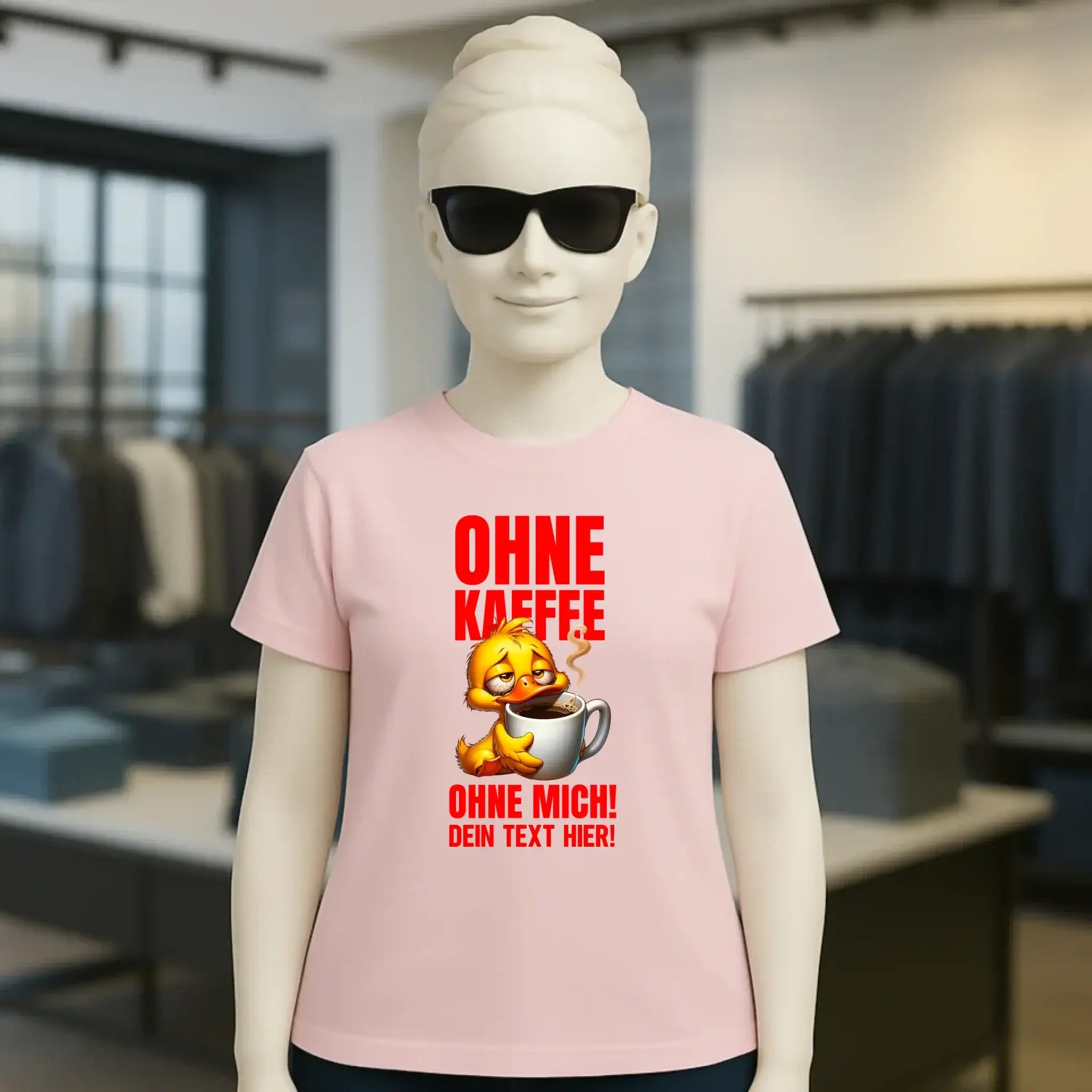 Ohne Kaffee - ohne mich! Ente • Ladies Premium T-Shirt XS-2XL aus Bio-Baumwolle für Damen • Exklusivdesign • personalisiert