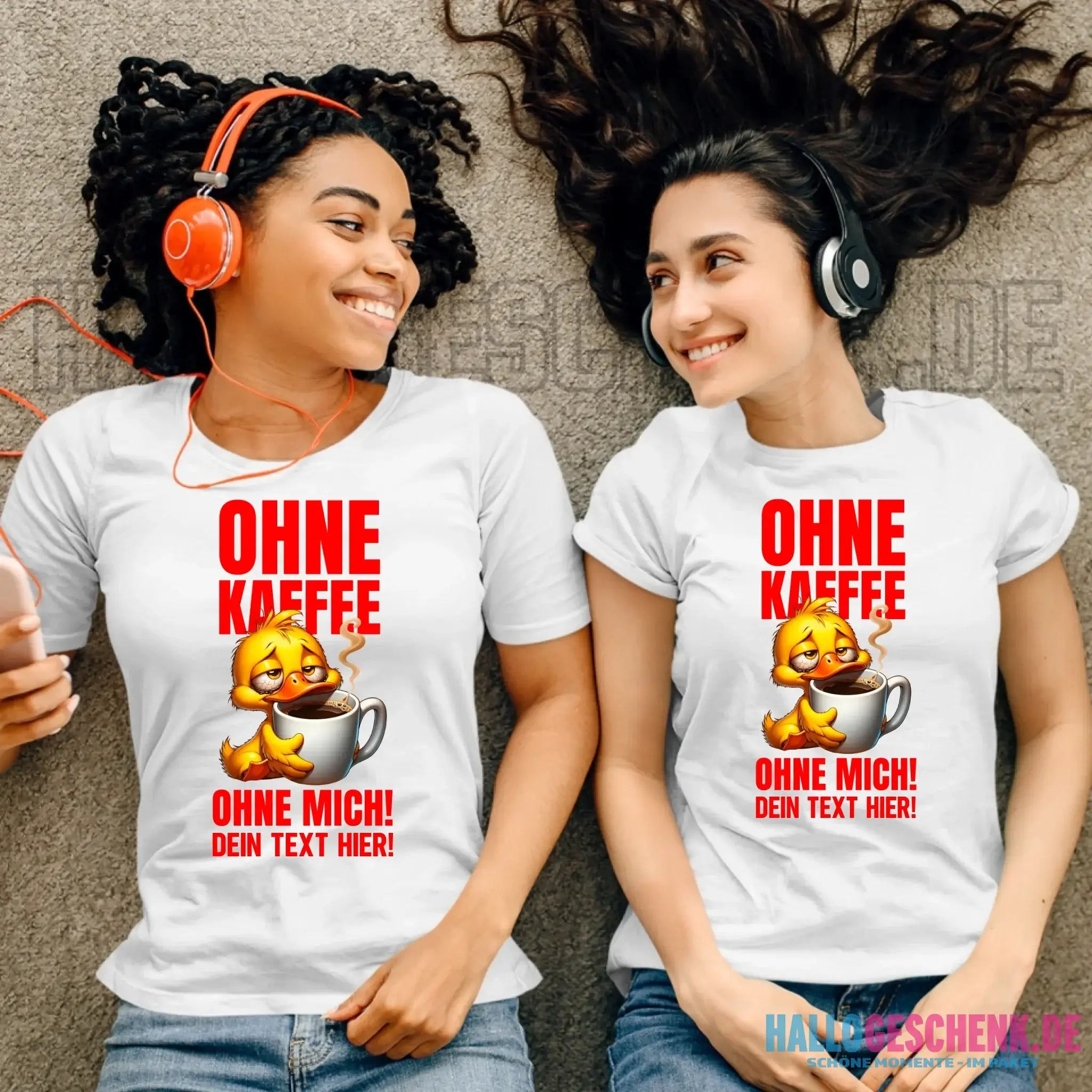 Ohne Kaffee - ohne mich! Ente • Ladies Premium T-Shirt XS-2XL aus Bio-Baumwolle für Damen • Exklusivdesign • personalisiert