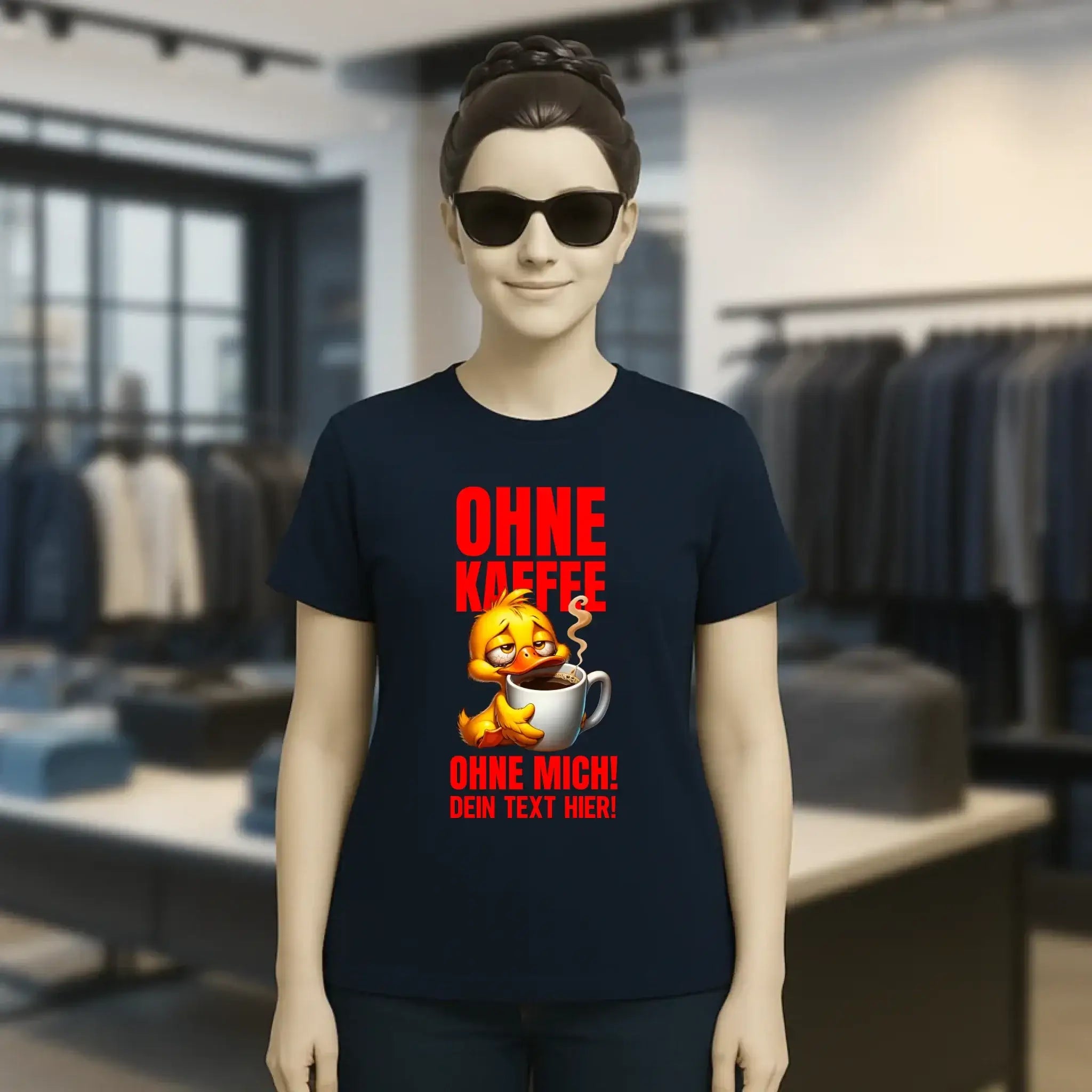 Ohne Kaffee - ohne mich! Ente • Ladies Premium T-Shirt XS-2XL aus Bio-Baumwolle für Damen • Exklusivdesign • personalisiert