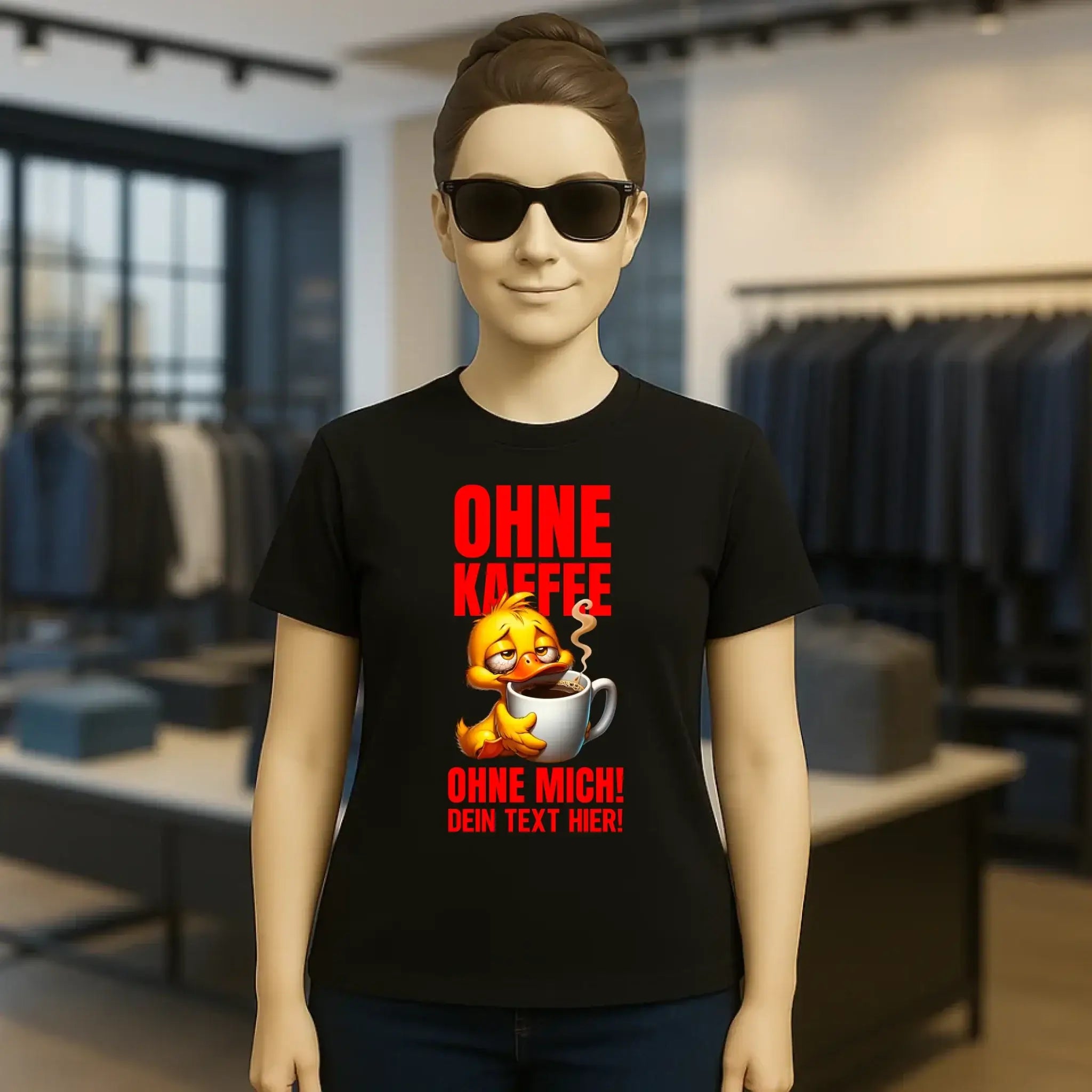 Ohne Kaffee - ohne mich! Ente • Ladies Premium T-Shirt XS-2XL aus Bio-Baumwolle für Damen • Exklusivdesign • personalisiert