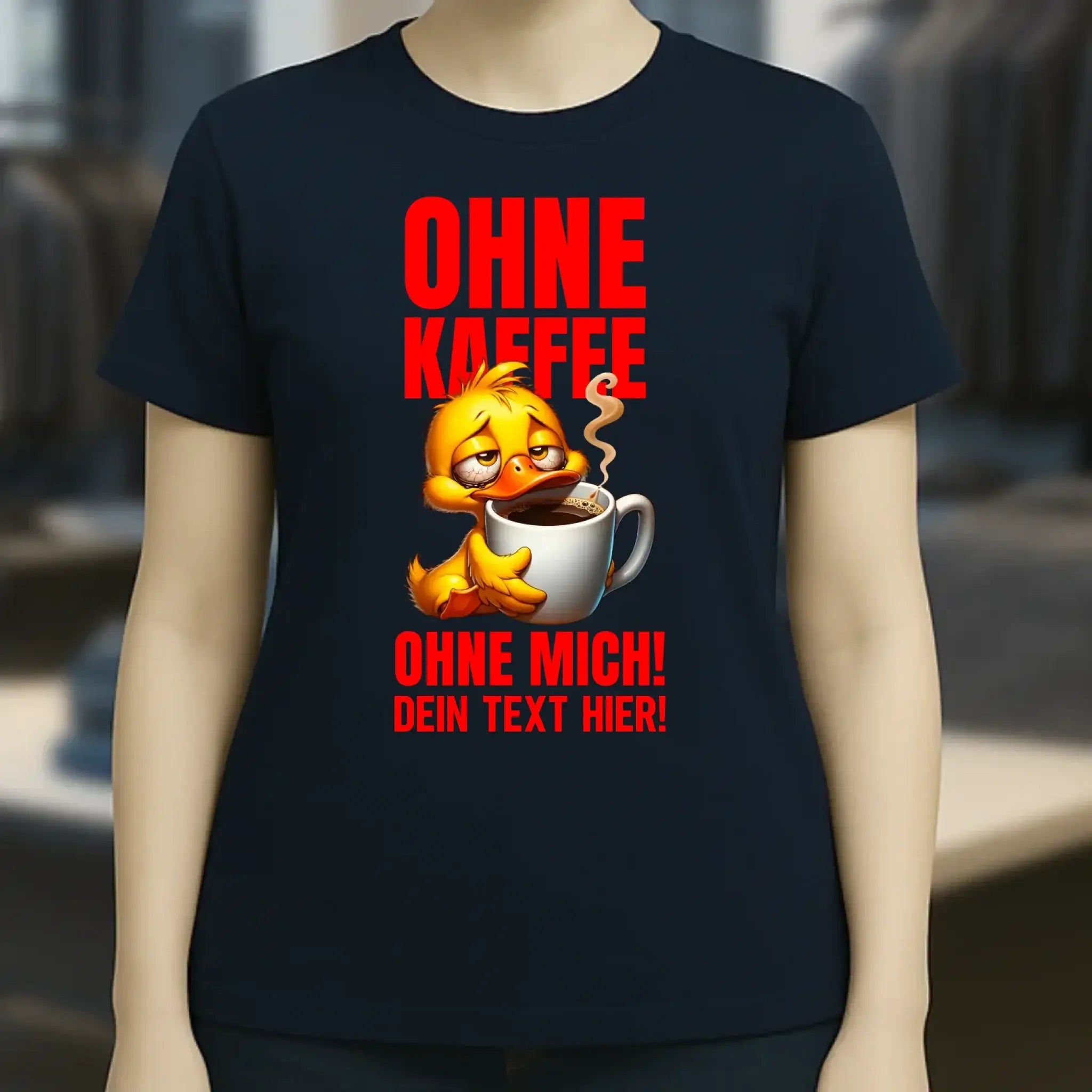Ohne Kaffee - ohne mich! Ente • Ladies Premium T-Shirt XS-2XL aus Bio-Baumwolle für Damen • Exklusivdesign • personalisiert