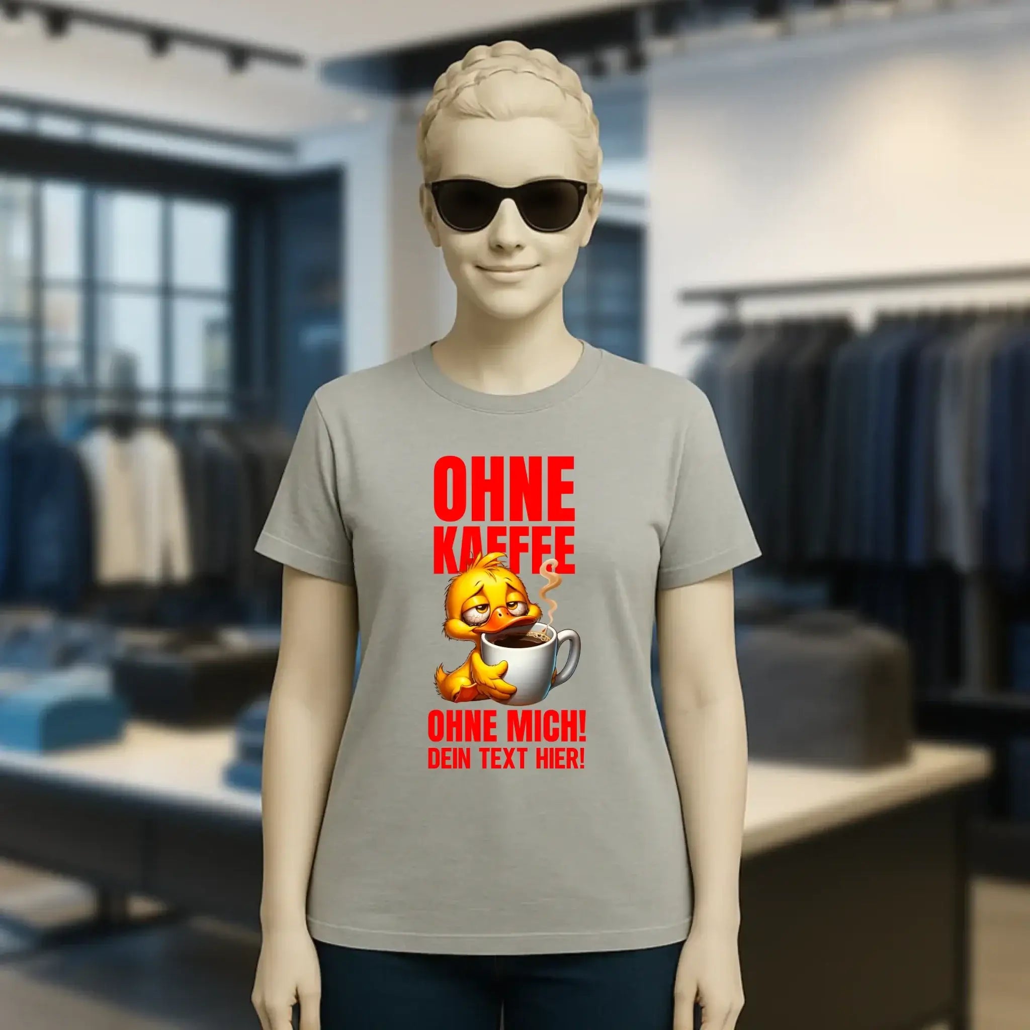 Ohne Kaffee - ohne mich! Ente • Ladies Premium T-Shirt XS-2XL aus Bio-Baumwolle für Damen • Exklusivdesign • personalisiert