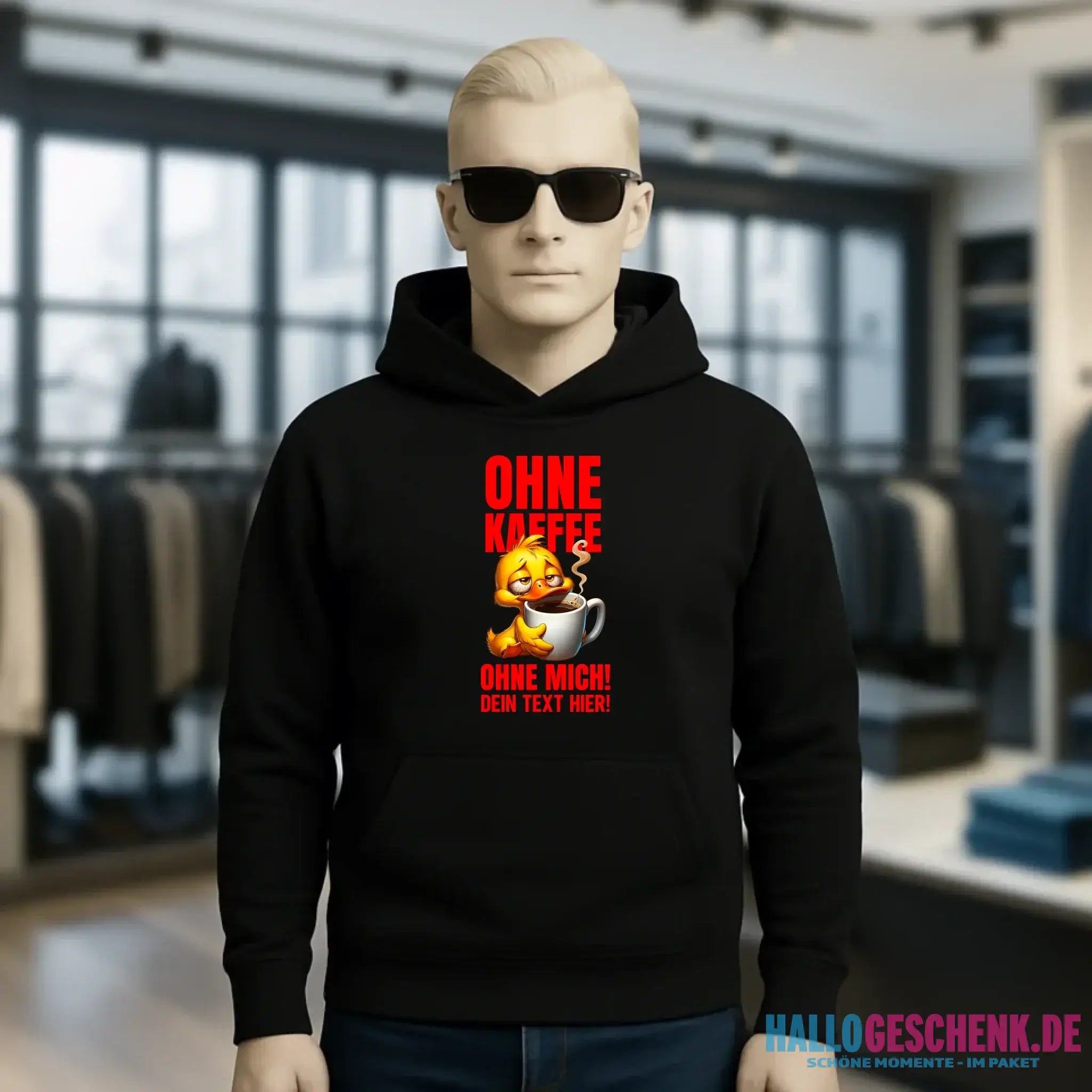 Ohne Kaffee - ohne mich! Ente • Unisex Premium Hoodie XS-5XL aus Bio-Baumwolle für Damen & Herren • Exklusivdesign • personalisiert