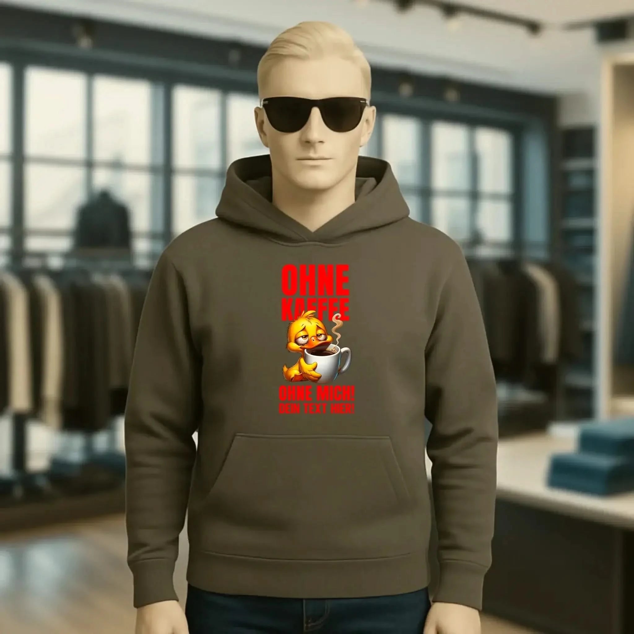 Ohne Kaffee - ohne mich! Ente • Unisex Premium Hoodie XS-5XL aus Bio-Baumwolle für Damen & Herren • Exklusivdesign • personalisiert
