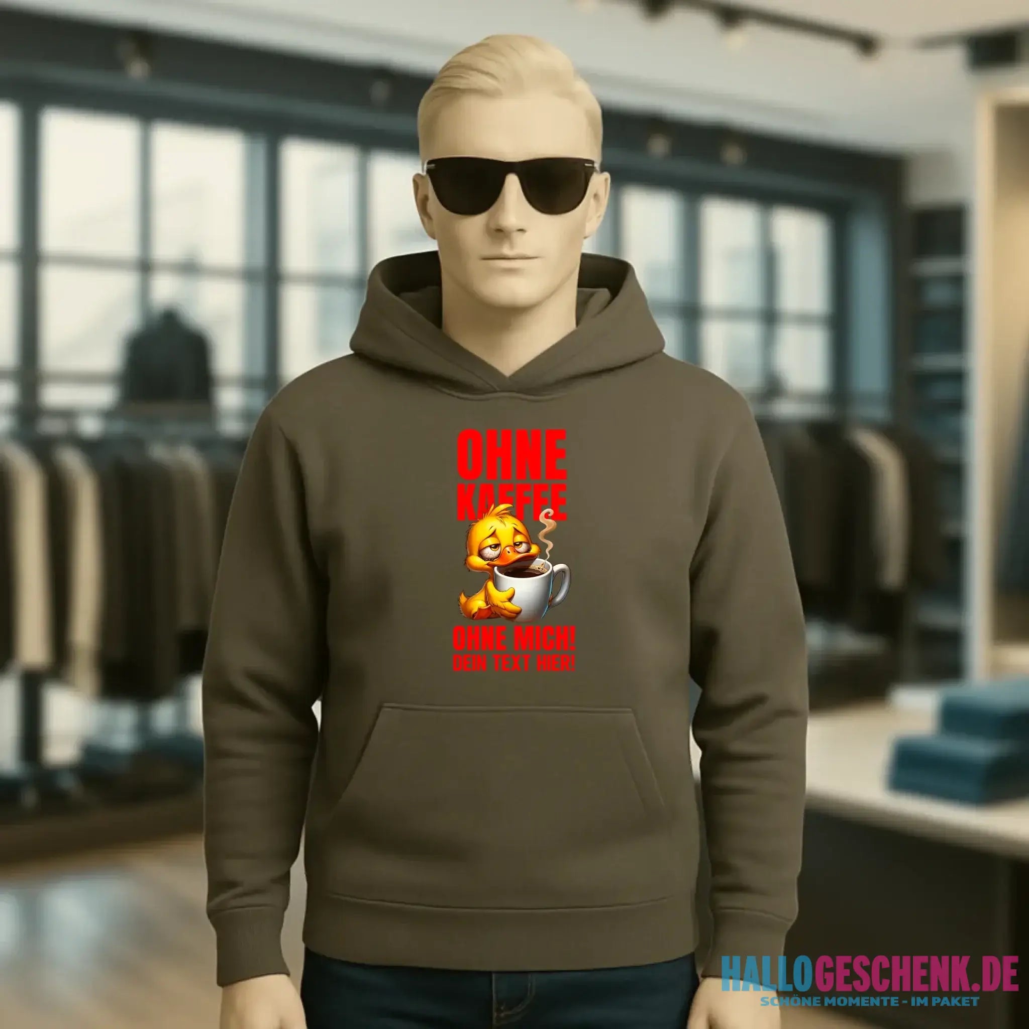 Ohne Kaffee - ohne mich! Ente • Unisex Premium Hoodie XS-5XL aus Bio-Baumwolle für Damen & Herren • Exklusivdesign • personalisiert