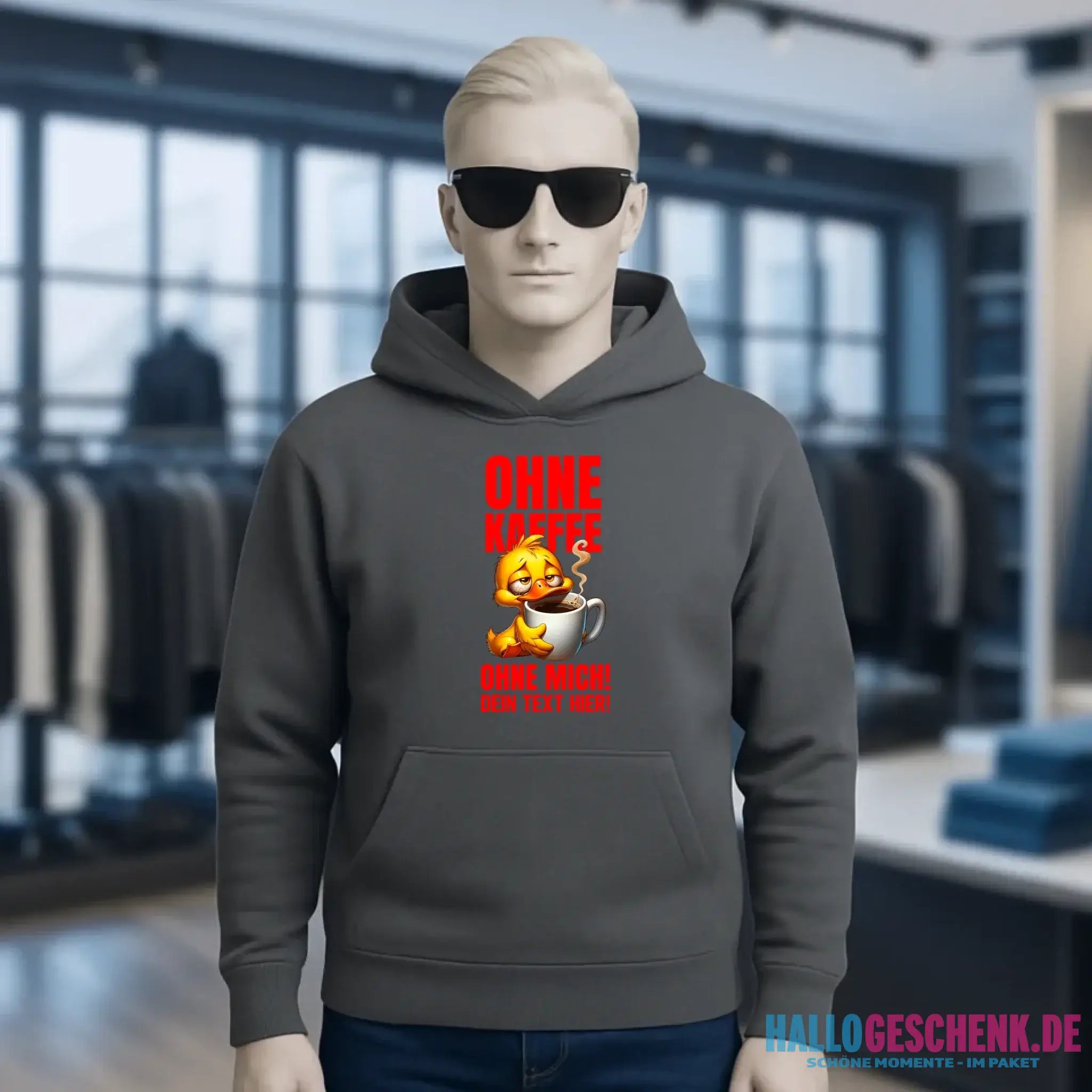 Ohne Kaffee - ohne mich! Ente • Unisex Premium Hoodie XS-5XL aus Bio-Baumwolle für Damen & Herren • Exklusivdesign • personalisiert