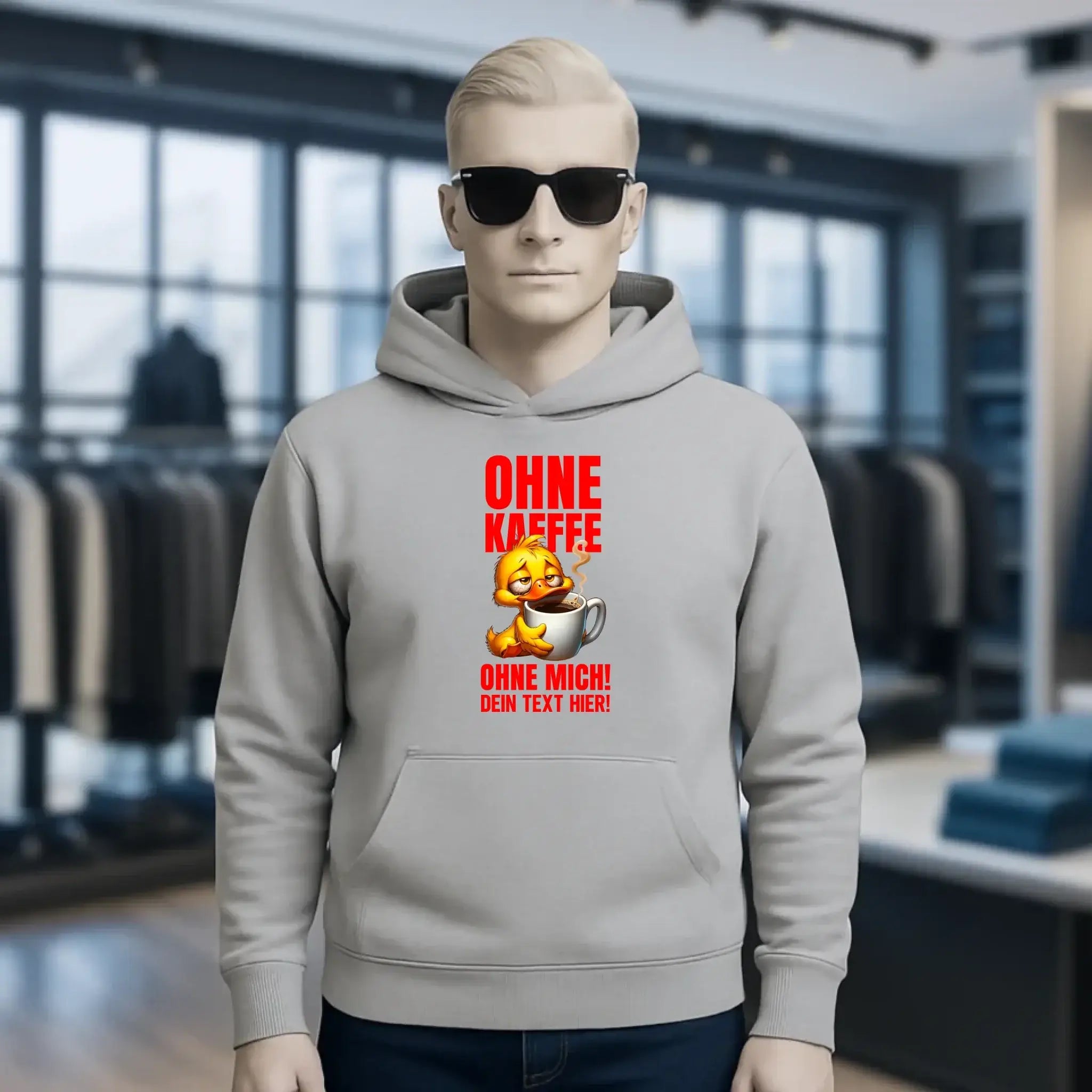 Ohne Kaffee - ohne mich! Ente • Unisex Premium Hoodie XS-5XL aus Bio-Baumwolle für Damen & Herren • Exklusivdesign • personalisiert