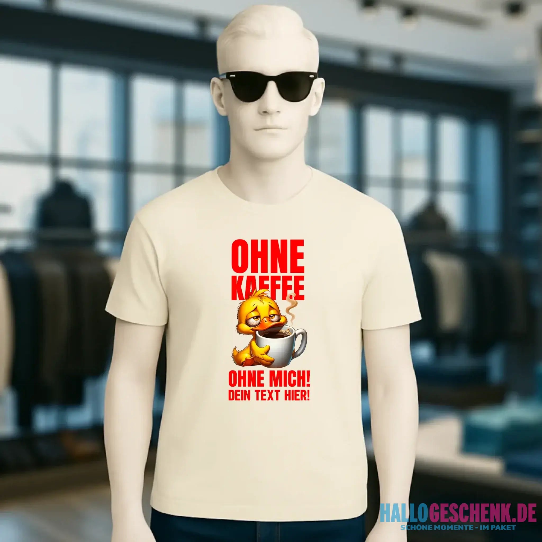 Ohne Kaffee - ohne mich! Ente• Unisex Premium T-Shirt XS-5XL aus Bio-Baumwolle für Damen & Herren • Exklusivdesign • personalisiert