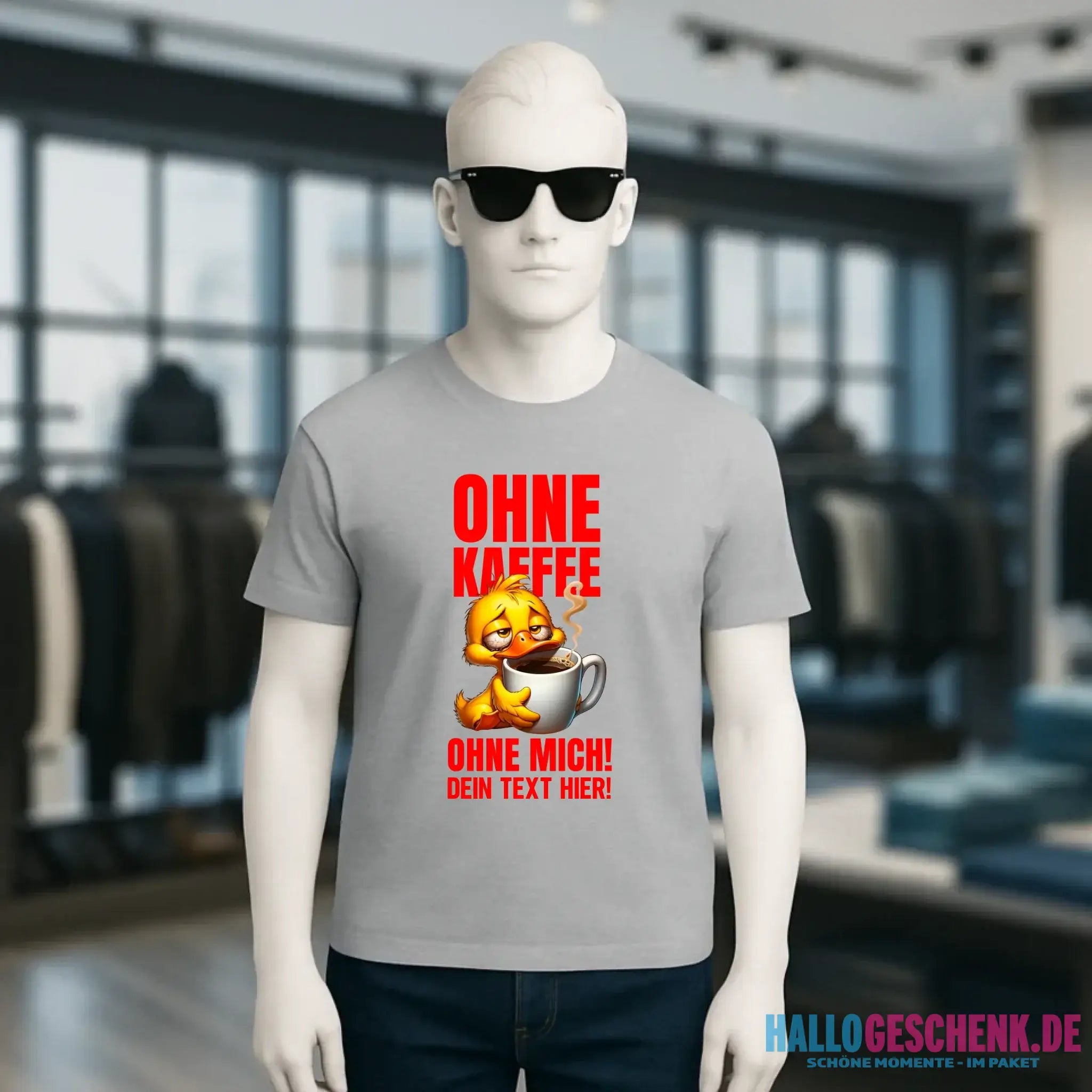Ohne Kaffee - ohne mich! Ente• Unisex Premium T-Shirt XS-5XL aus Bio-Baumwolle für Damen & Herren • Exklusivdesign • personalisiert