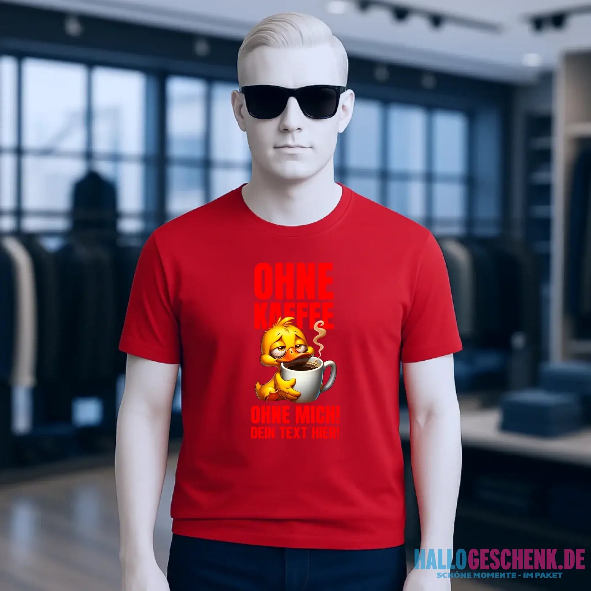 Ohne Kaffee - ohne mich! Ente• Unisex Premium T-Shirt XS-5XL aus Bio-Baumwolle für Damen & Herren • Exklusivdesign • personalisiert