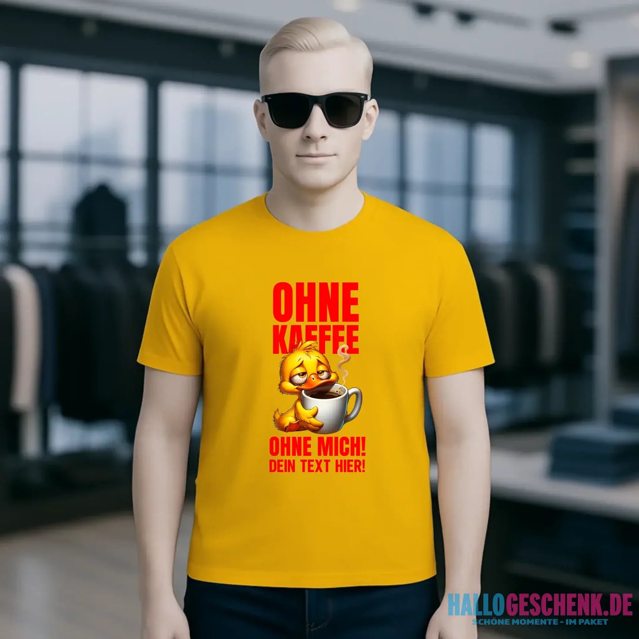 Ohne Kaffee - ohne mich! Ente• Unisex Premium T-Shirt XS-5XL aus Bio-Baumwolle für Damen & Herren • Exklusivdesign • personalisiert