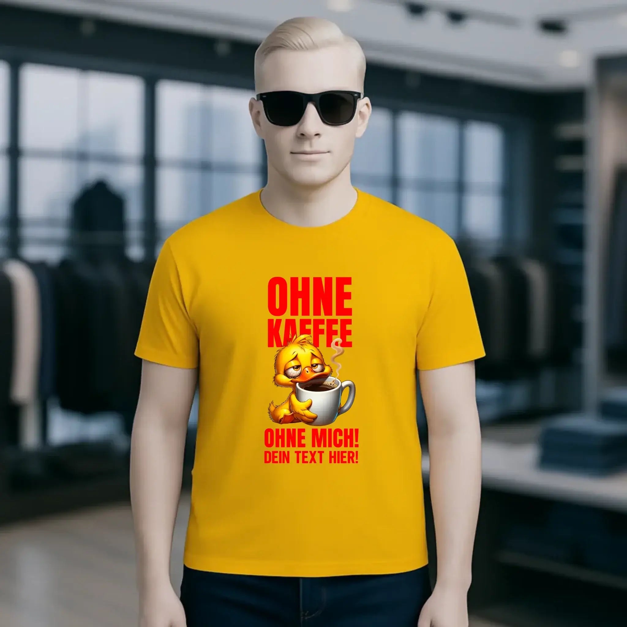 Ohne Kaffee - ohne mich! Ente• Unisex Premium T-Shirt XS-5XL aus Bio-Baumwolle für Damen & Herren • Exklusivdesign • personalisiert