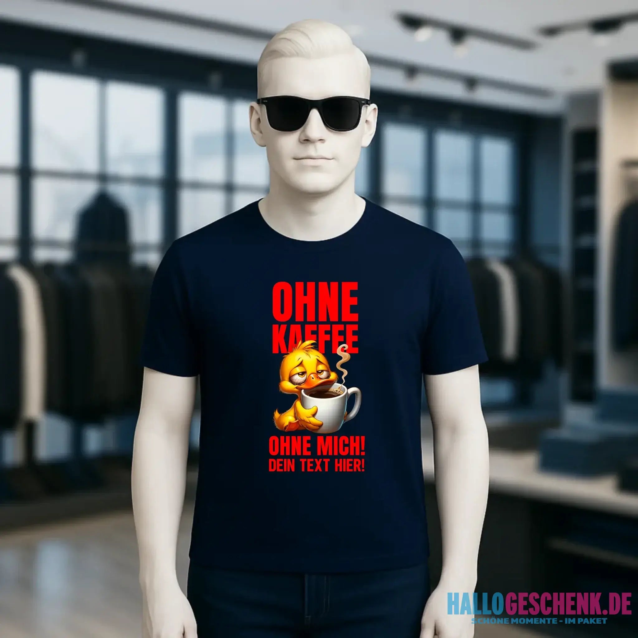 Ohne Kaffee - ohne mich! Ente• Unisex Premium T-Shirt XS-5XL aus Bio-Baumwolle für Damen & Herren • Exklusivdesign • personalisiert