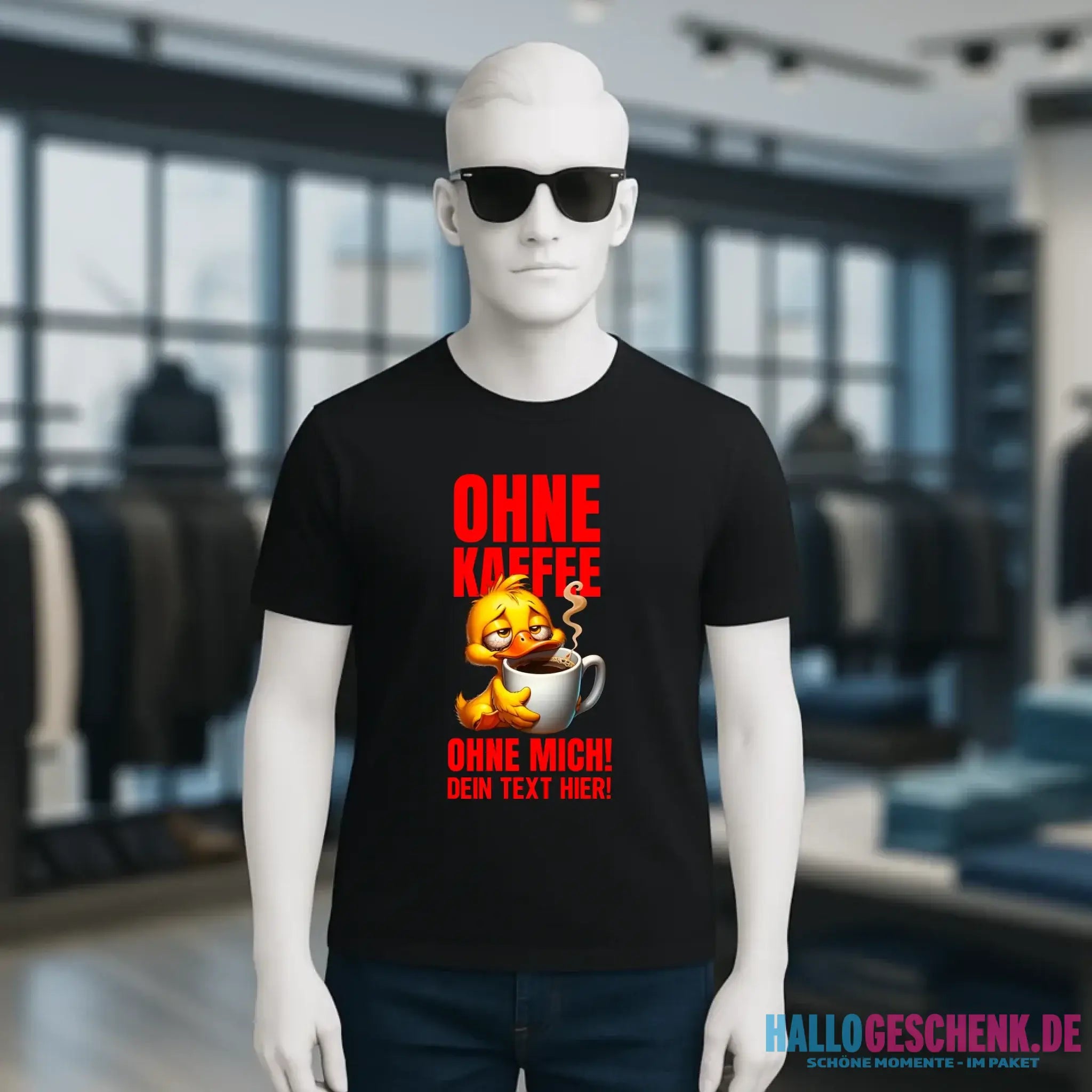 Ohne Kaffee - ohne mich! Ente• Unisex Premium T-Shirt XS-5XL aus Bio-Baumwolle für Damen & Herren • Exklusivdesign • personalisiert
