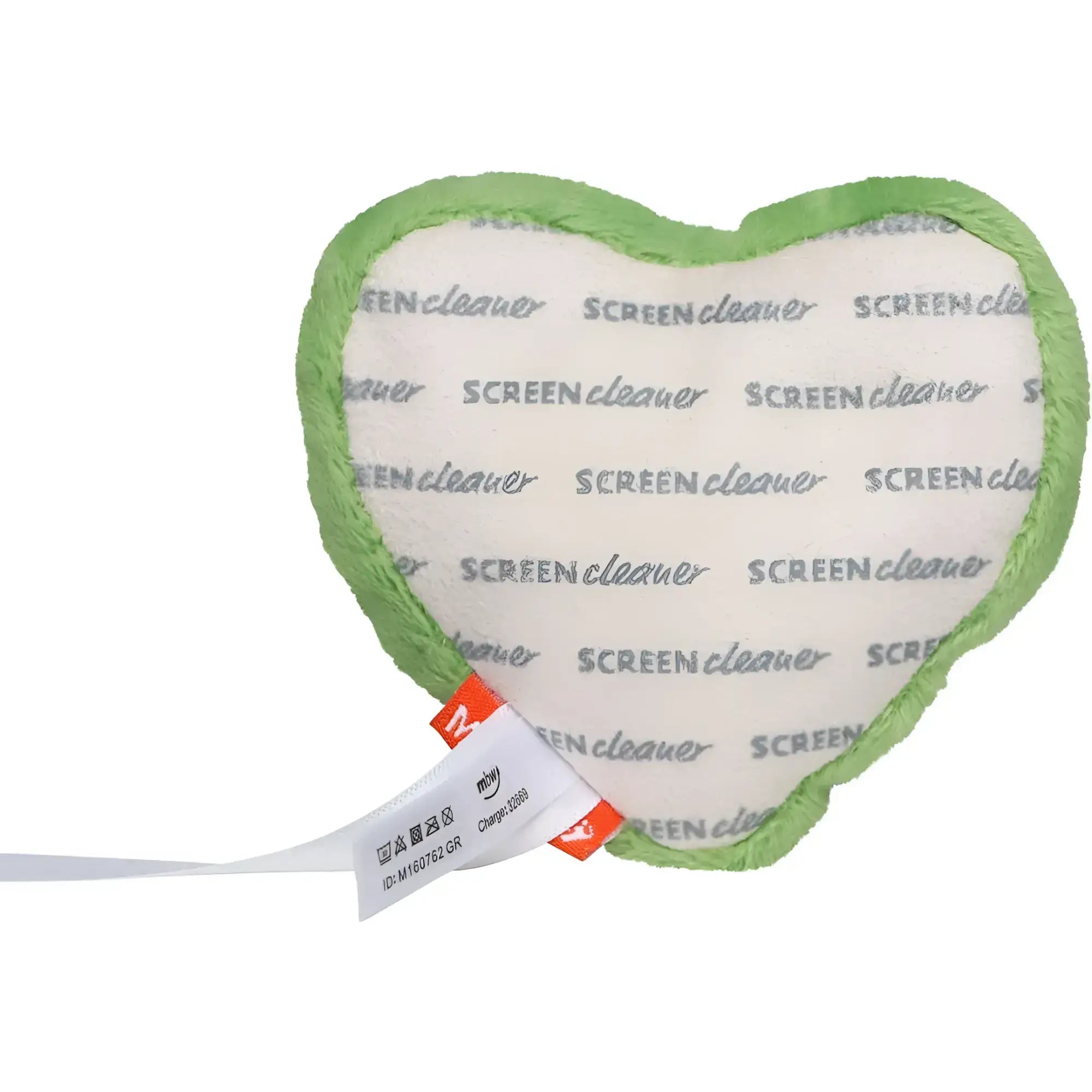 Grüner herzförmiger screen cleaner mit weißem inneren und text in oktoberfest geschenkset bert und berta