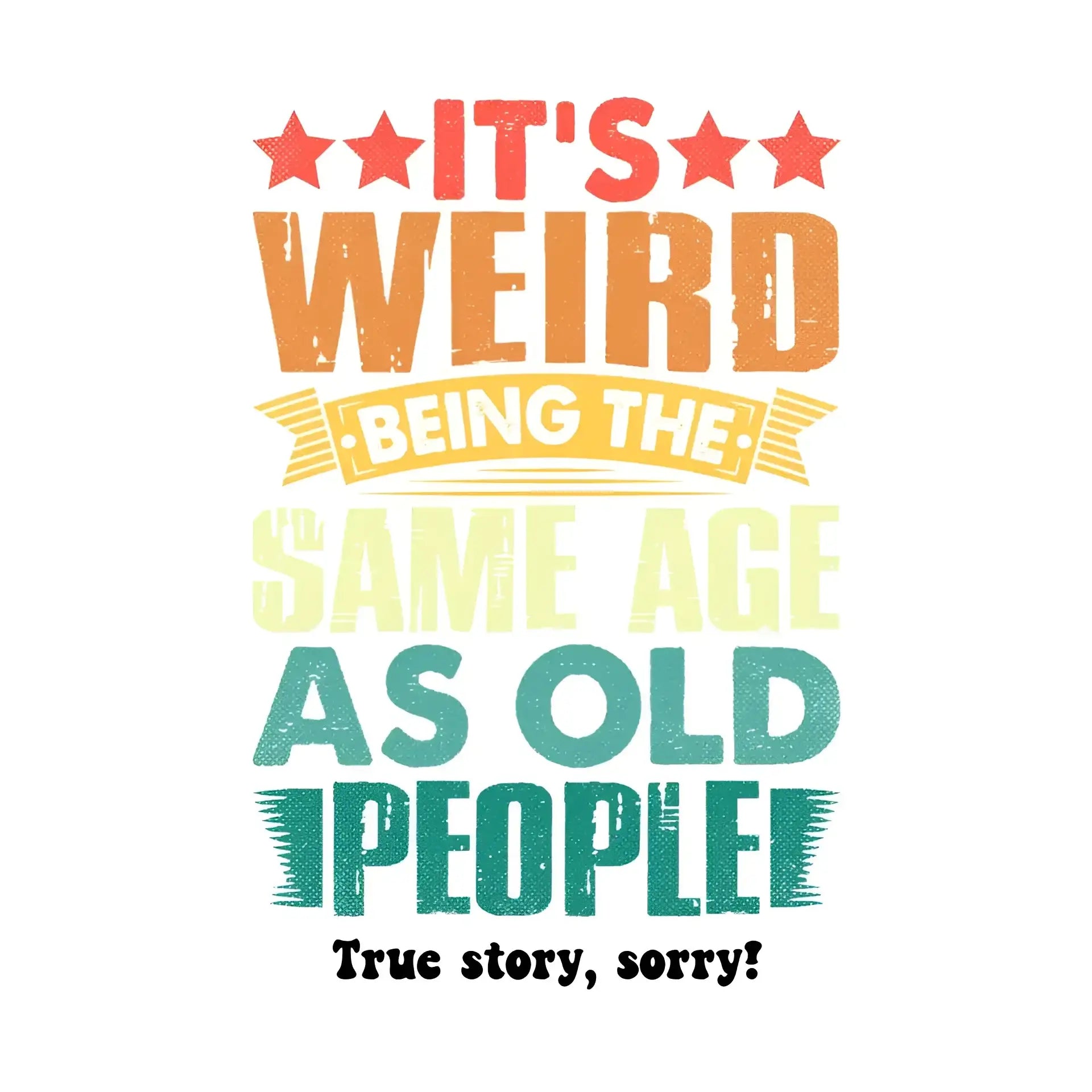 Old people • STICKER 20x20 cm (Aufkleber) • personalisiert - White / OneSize / ausgestanzter Sticker 20x20 cm