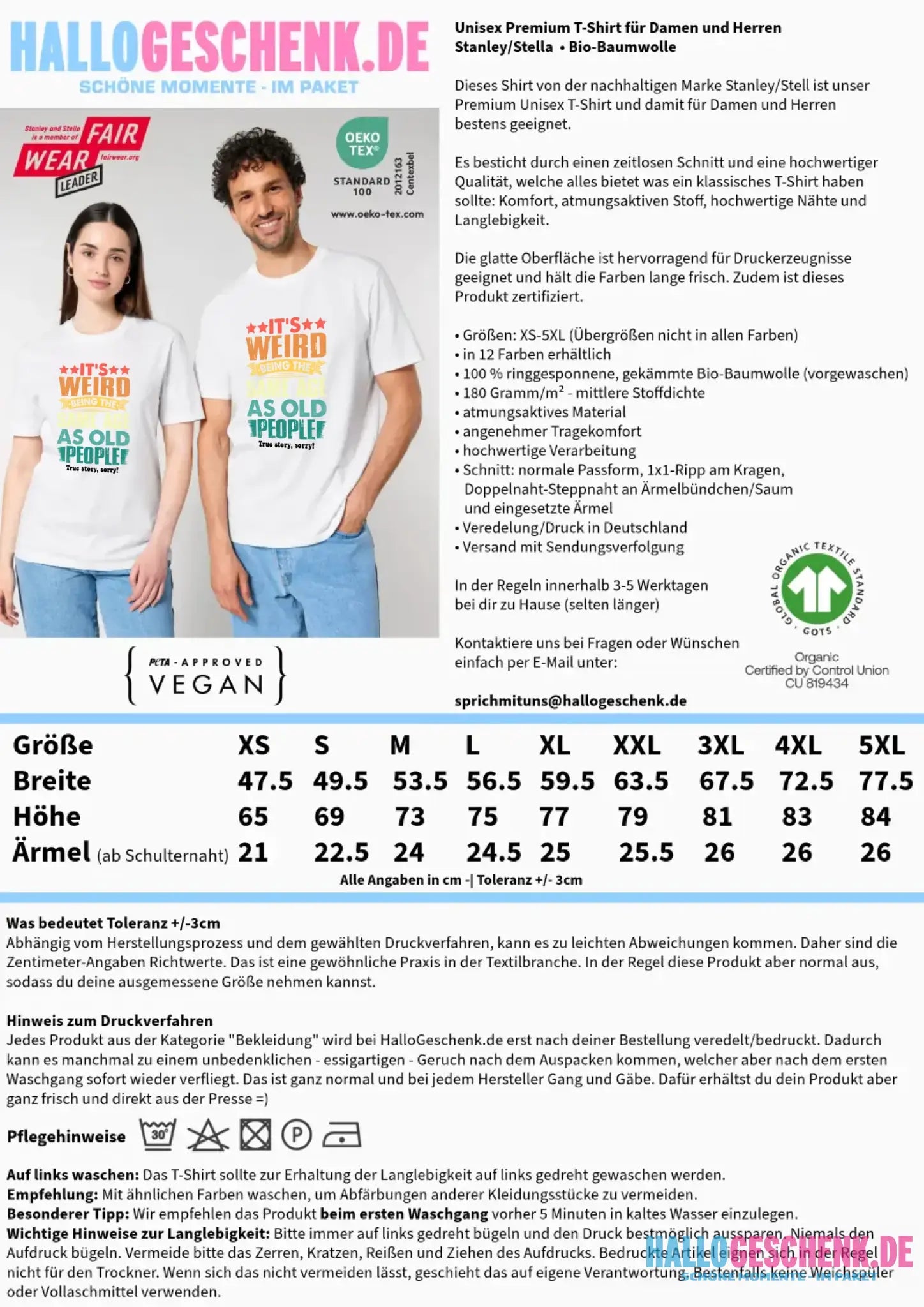 Old people • Unisex Premium T-Shirt XS-5XL aus Bio-Baumwolle für Damen & Herren • Exklusivdesign • personalisiert