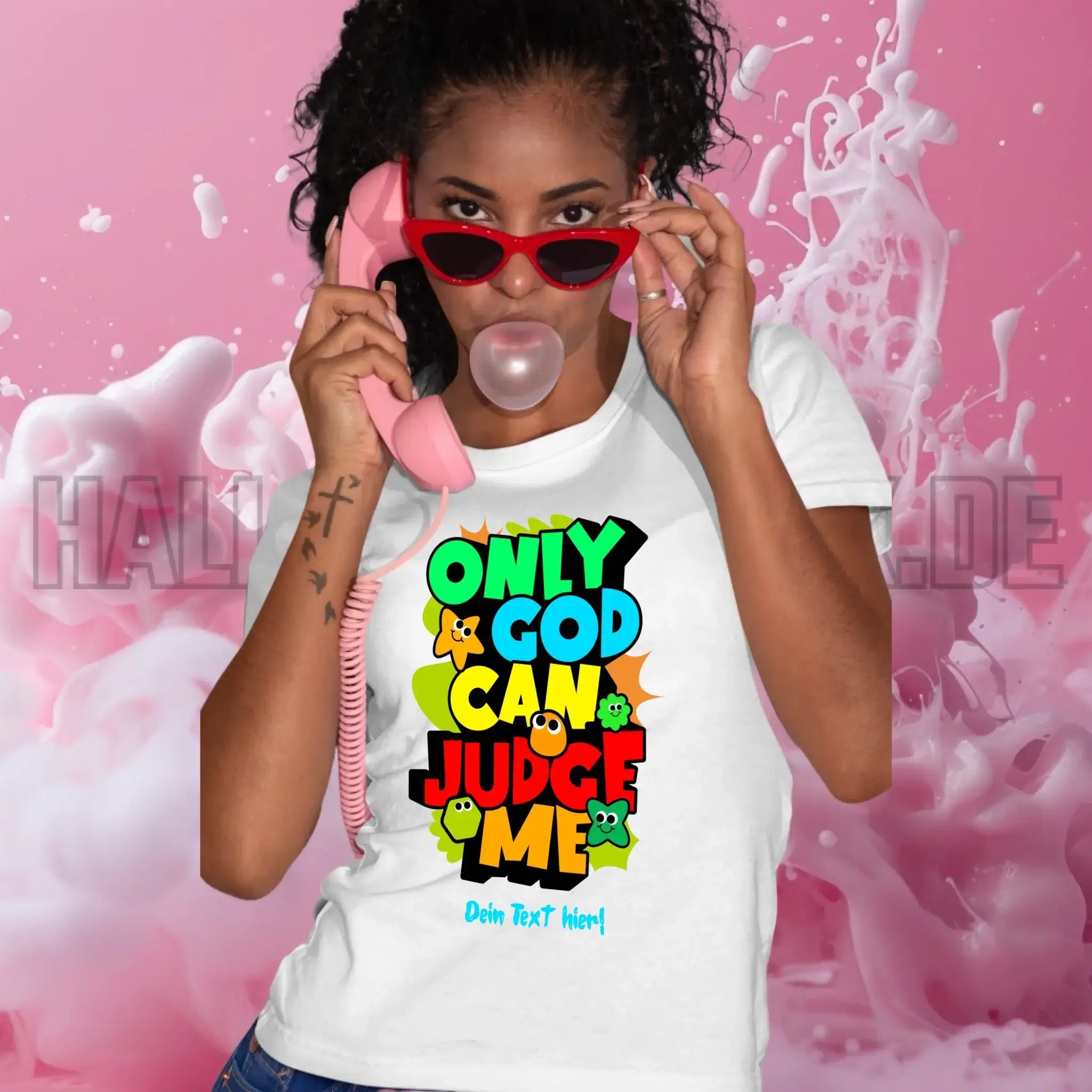 Only God • Ladies Premium T-Shirt XS-2XL aus Bio-Baumwolle für Damen • Exklusivdesign • personalisiert