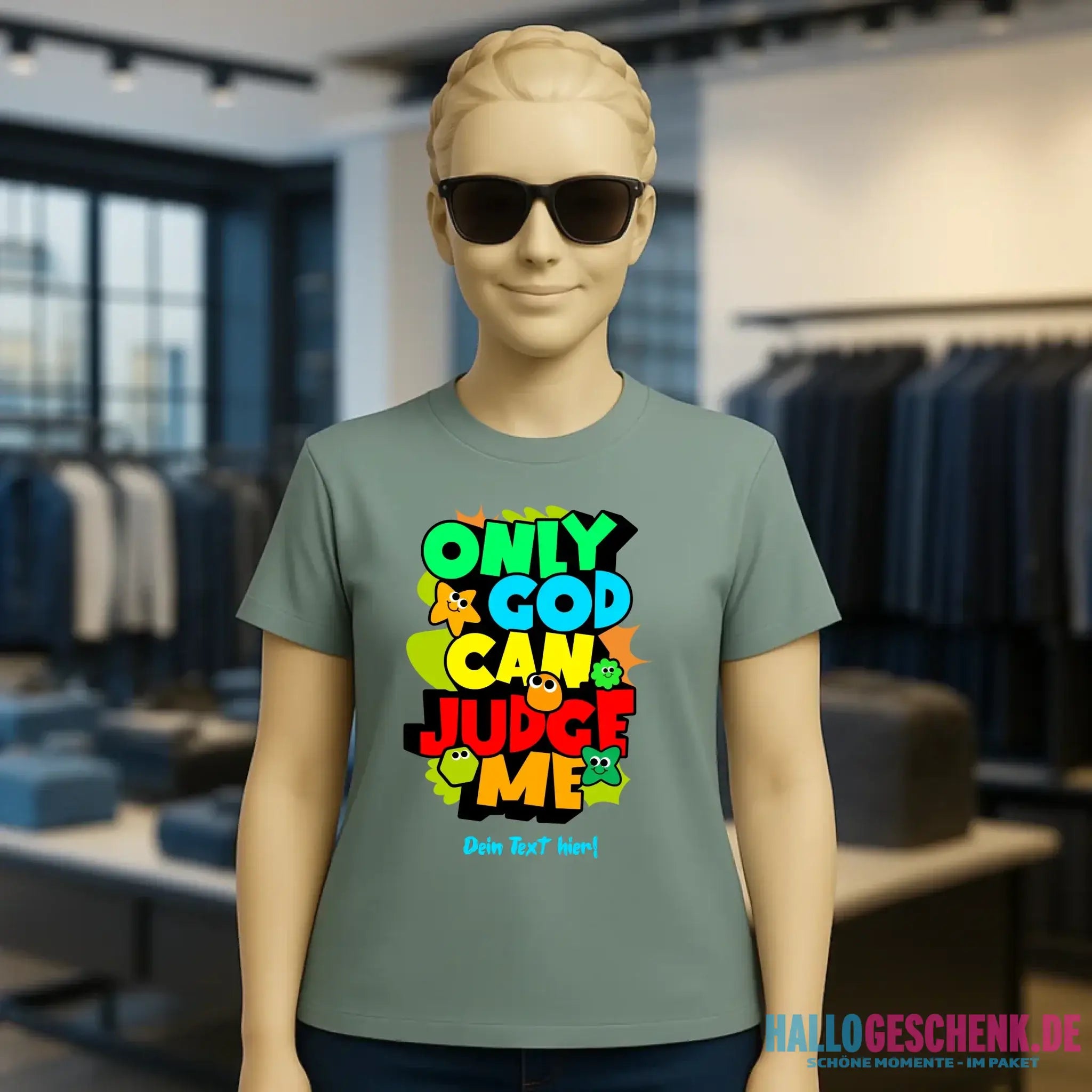 Only God • Ladies Premium T-Shirt XS-2XL aus Bio-Baumwolle für Damen • Exklusivdesign • personalisiert