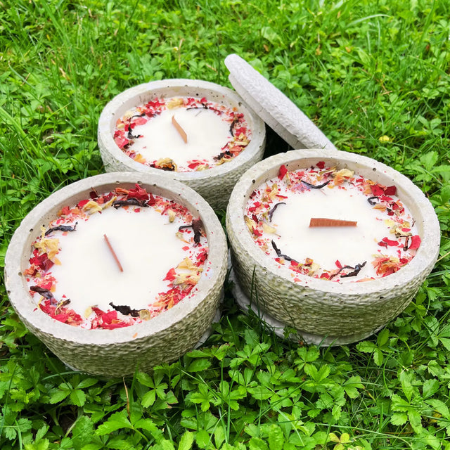 Outdoor Citronella-Betonkerzenset „Grey - Mugge Schreck“ – Handgemachter Insektenschutz aus dem Südschwarzwald