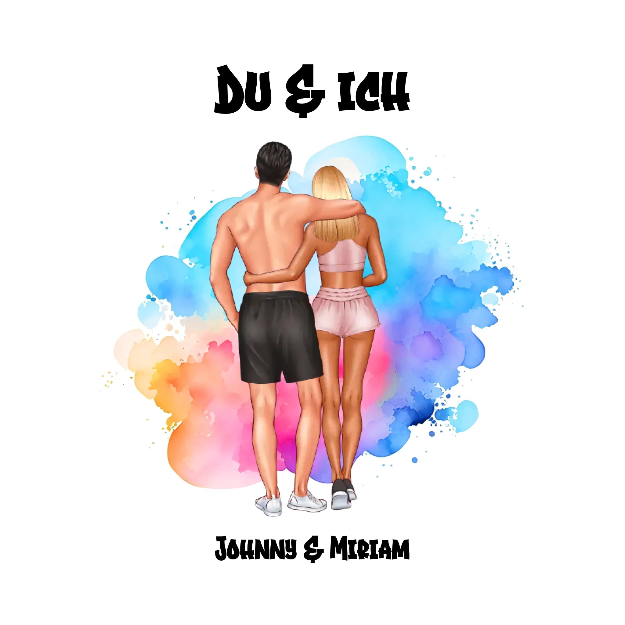 Paar-Design: Fitness Couple (personalisierbare Figuren) - Sticker 20x20 cm (ausgestanzt) / White / OneSize