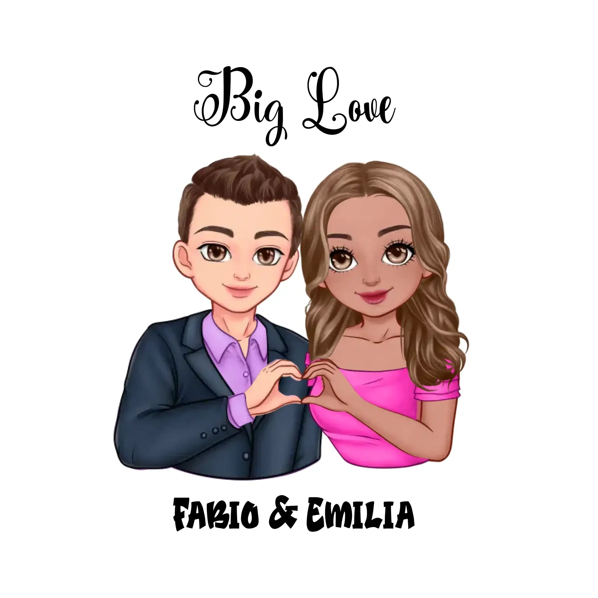 Paar-Design: Sweet Couple (personalisierbare Figuren) - Sticker 20x20 cm (ausgestanzt) / White / OneSize